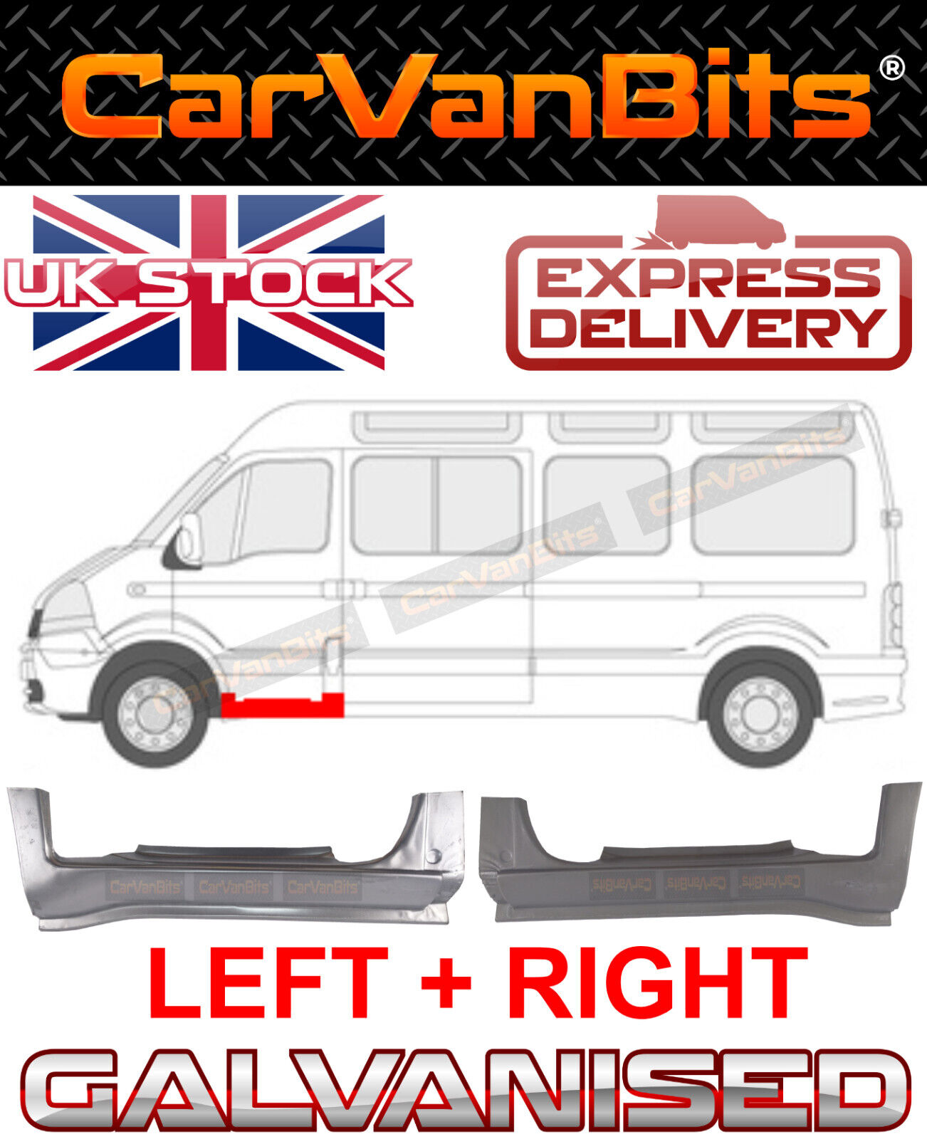 FOR RENAULT MASTER VAUXHALL MOVANO DAILY 9814 UNDER FRONT DOOR SILL REPAIR PANEL
