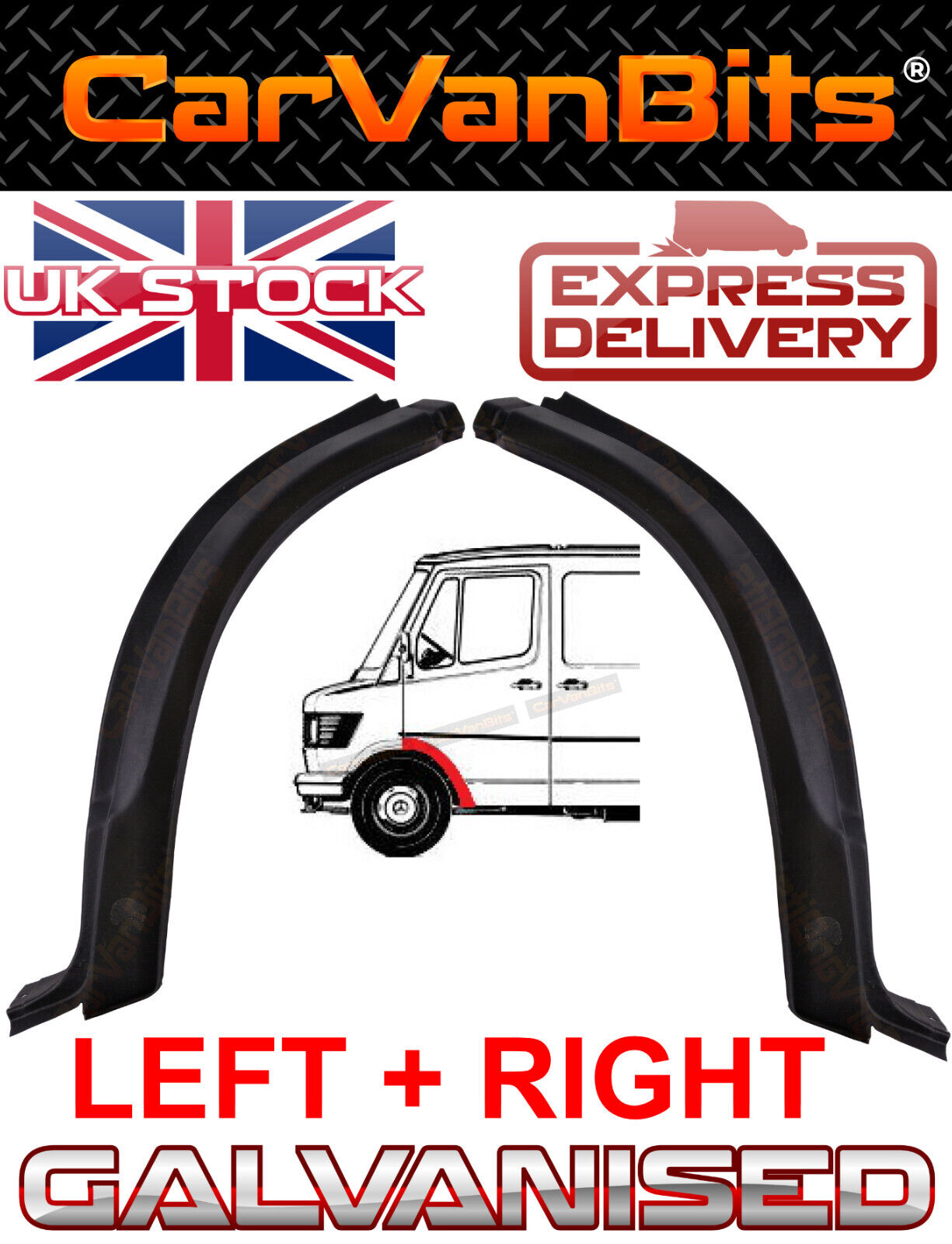 FOR MERCEDES T1 207 -410 77-96 FRONT WHEEL ARCH RUST BODY REPAIR PANEL PAIR