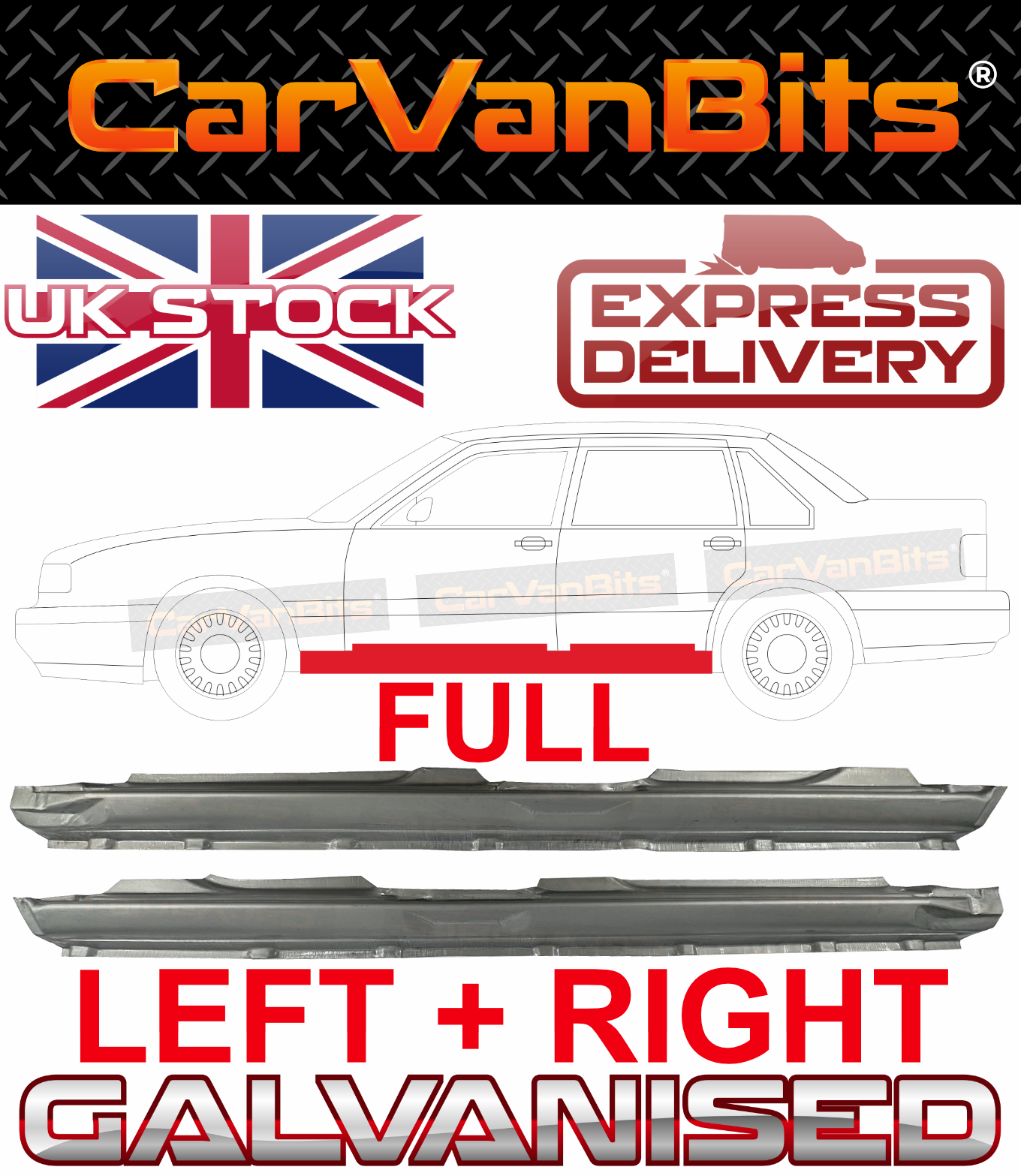 FOR VOLVO 850 91-96 LS LW FULL SILL REPAIR BODY RUST OUTER ROCKER PANEL PAIR