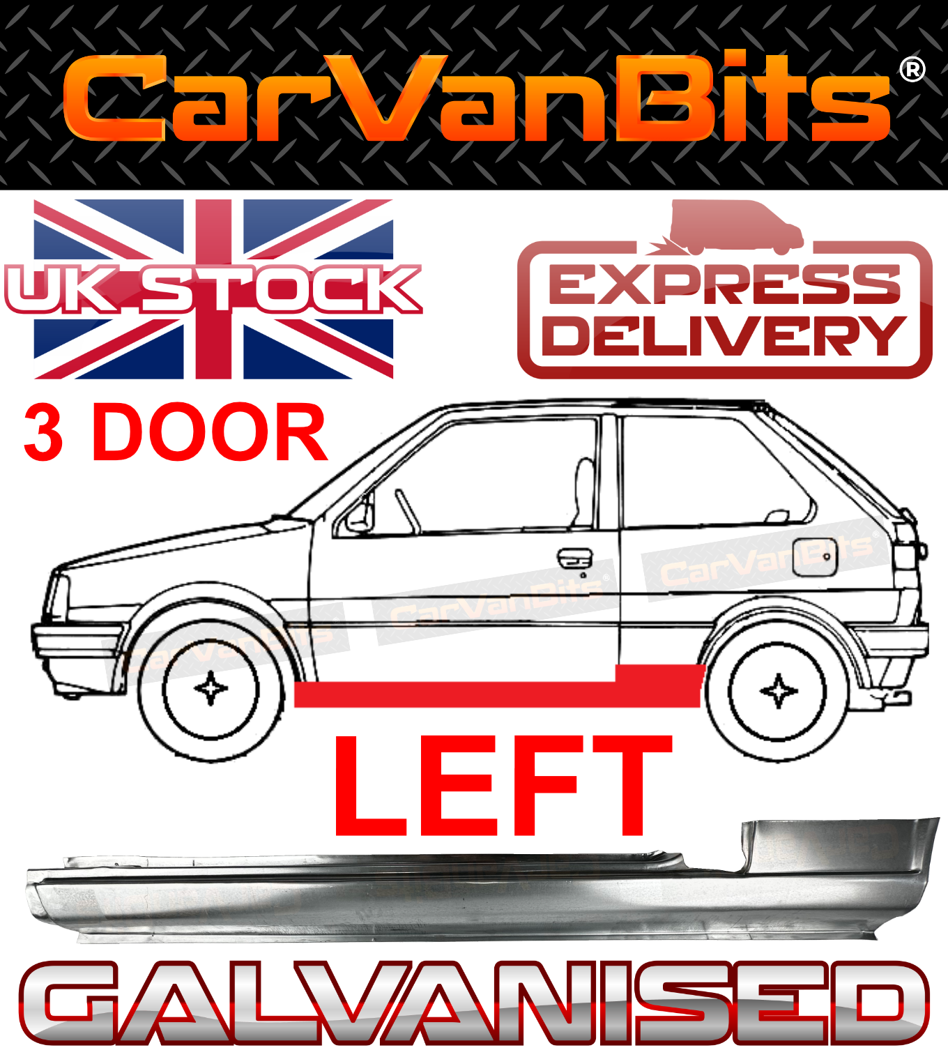 FOR NISSAN MICRA K10 3 DOOR 82-92 FULL SILL REPAIR BODY RUST OUTER PANEL LEFT