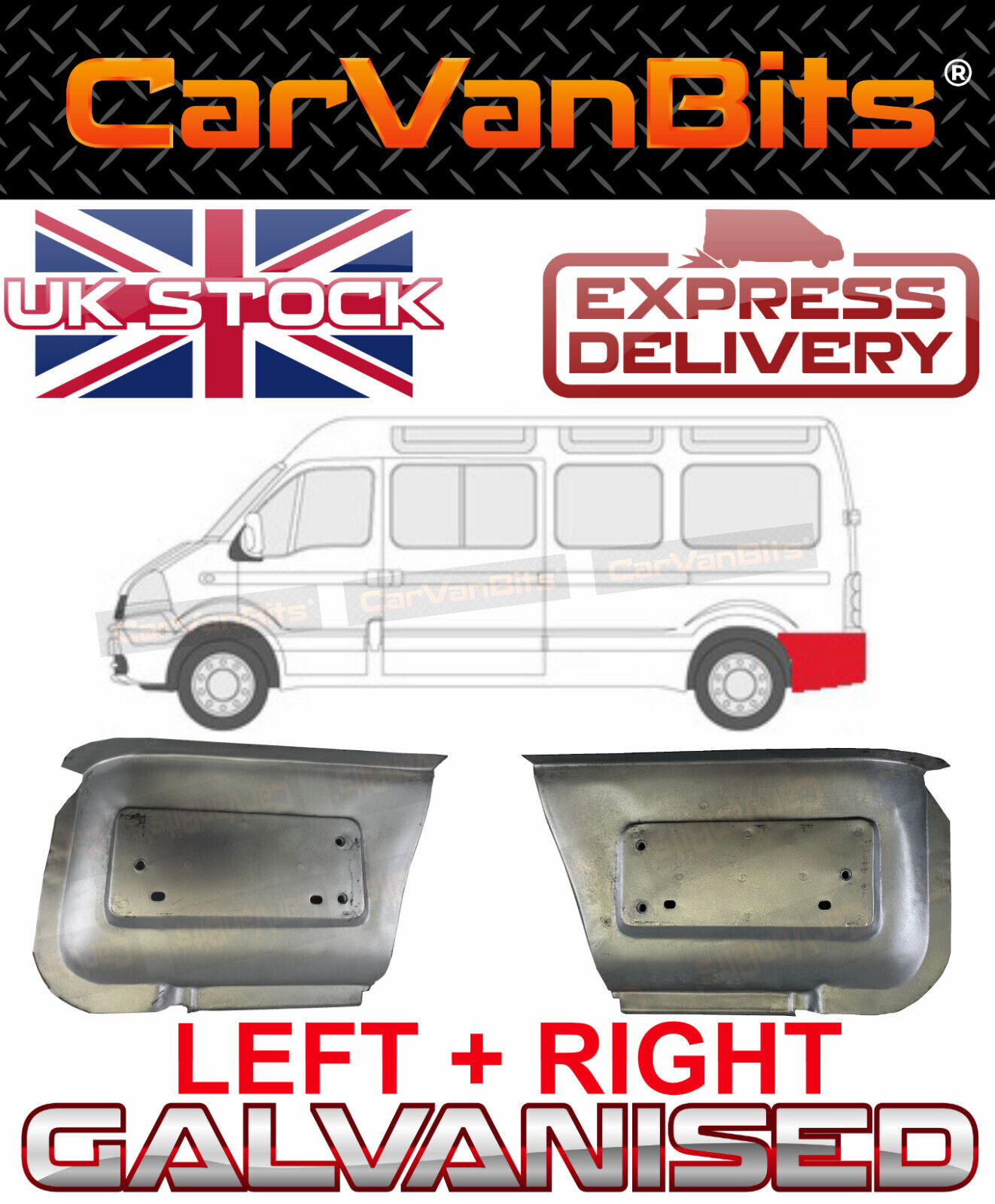 FOR MASTER VAUXHALL MOVANO INTERSTAR 98-10 BEHIND REAR WHEEL ARCH REPAIR PANEL P