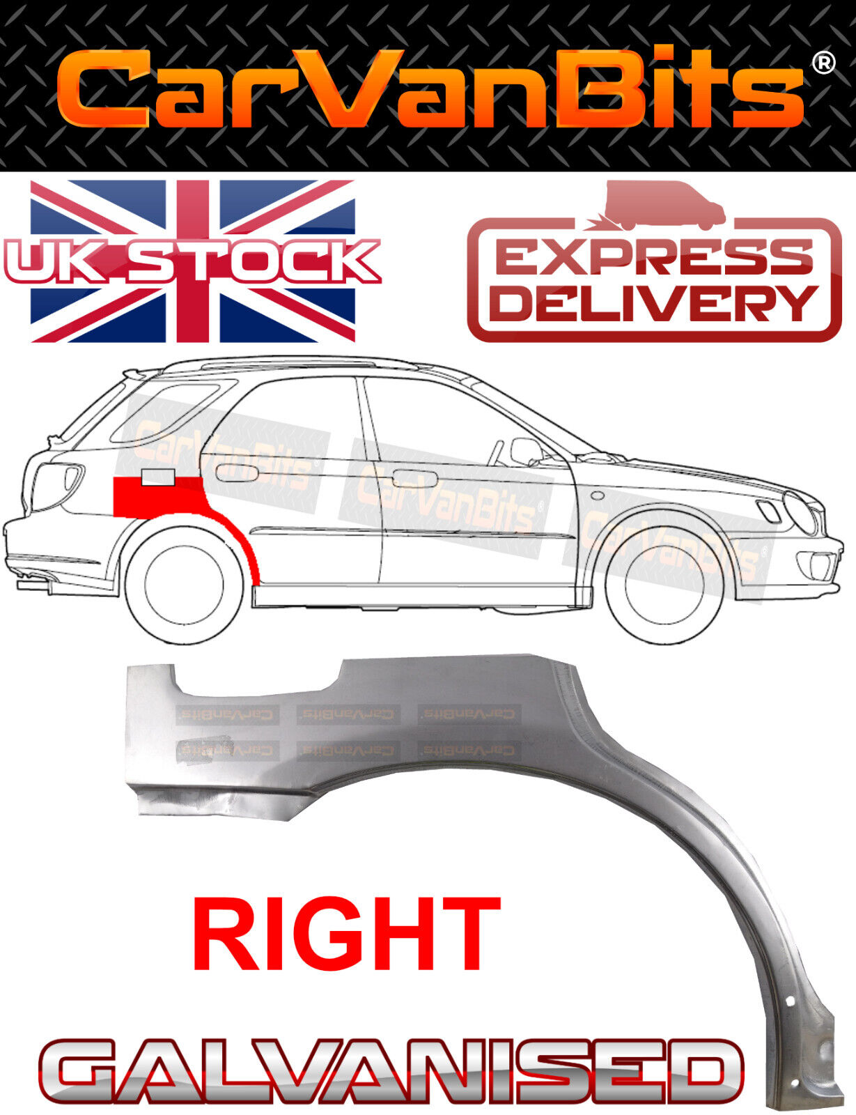 FOR SUBARU IMPREZA GG WAGON ESTATE 00-07 REAR WHEEL ARCH REPAIR PANEL O/S RIGHT