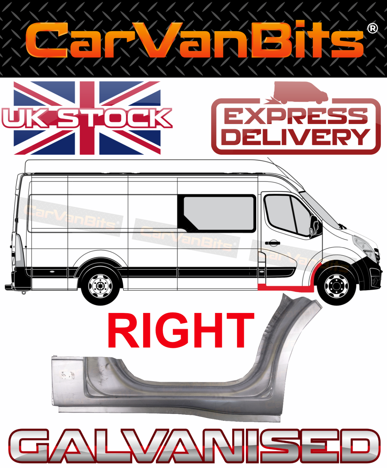 FOR RENAULT MASTER MOVANO NV400 10-20 FRONT WHEEL ARCH DOOR REPAIR PANEL SILL OS