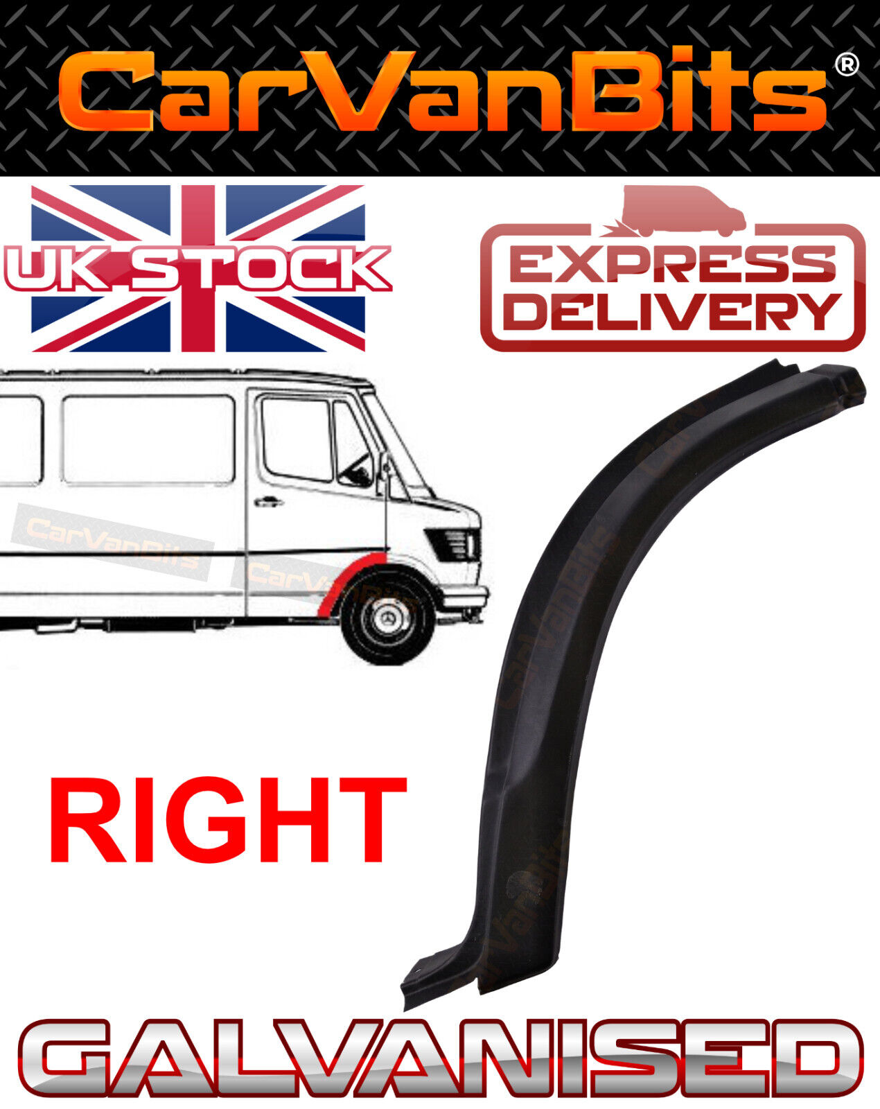 FOR MERCEDES T1 207 -410 77-96 FRONT WHEEL ARCH RUST BODY REPAIR PANEL RIGHT