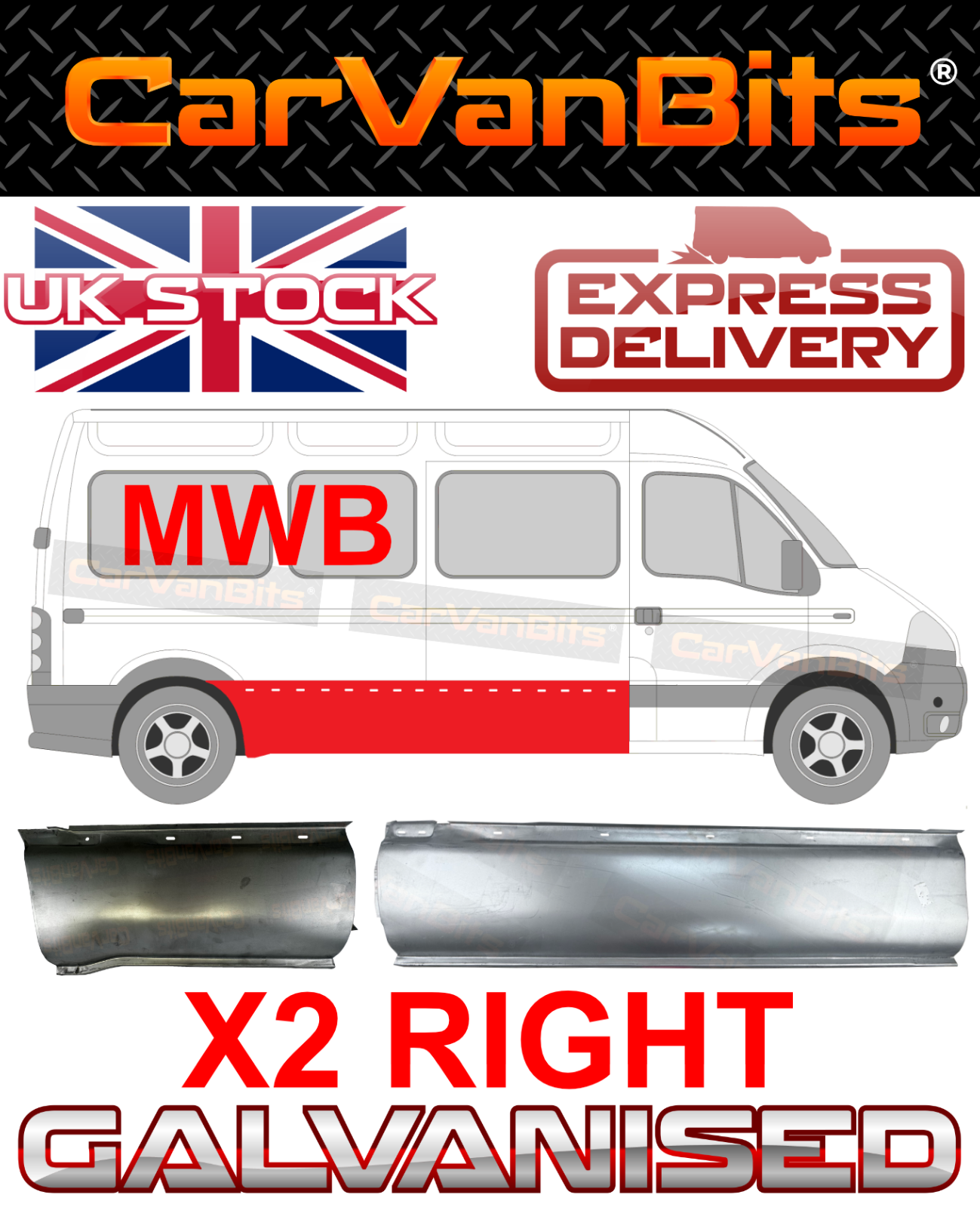 FOR VAUXHALL MOVANO 1998-2010 SIDE BODY REPAIR SILL OUTER RUST PANEL RIGHT