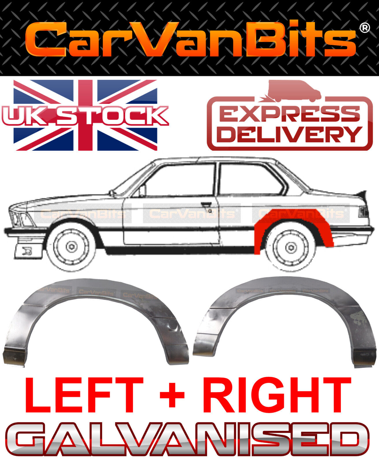 FOR BMW 3 E21 75-83 2 DOOR REAR WHEEL ARCH REPAIR BODY RUST OUTER PANEL PAIR