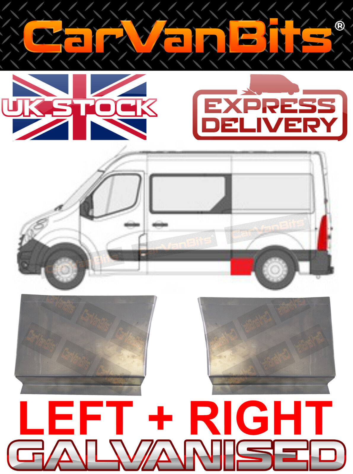 FOR RENAULT MASTER VAUXHALL MOVANO NISSAN NV400 10-20 SIDE BODY REPAIR PANEL X2