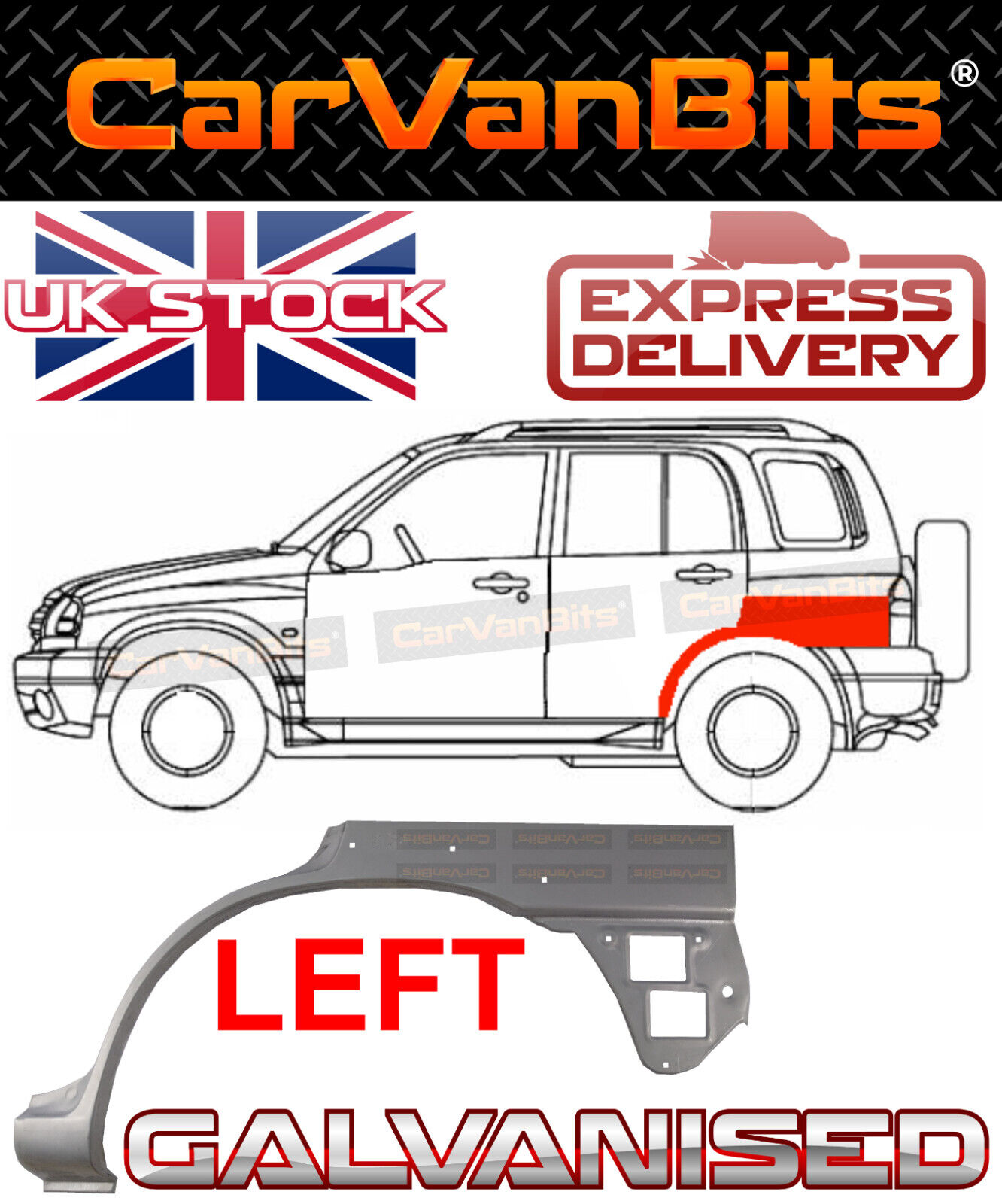 FOR SUZUKI GRAND VITARA FT GT 97-05 REAR WHEEL ARCH REPAIR BODY OUTER PANEL LEFT