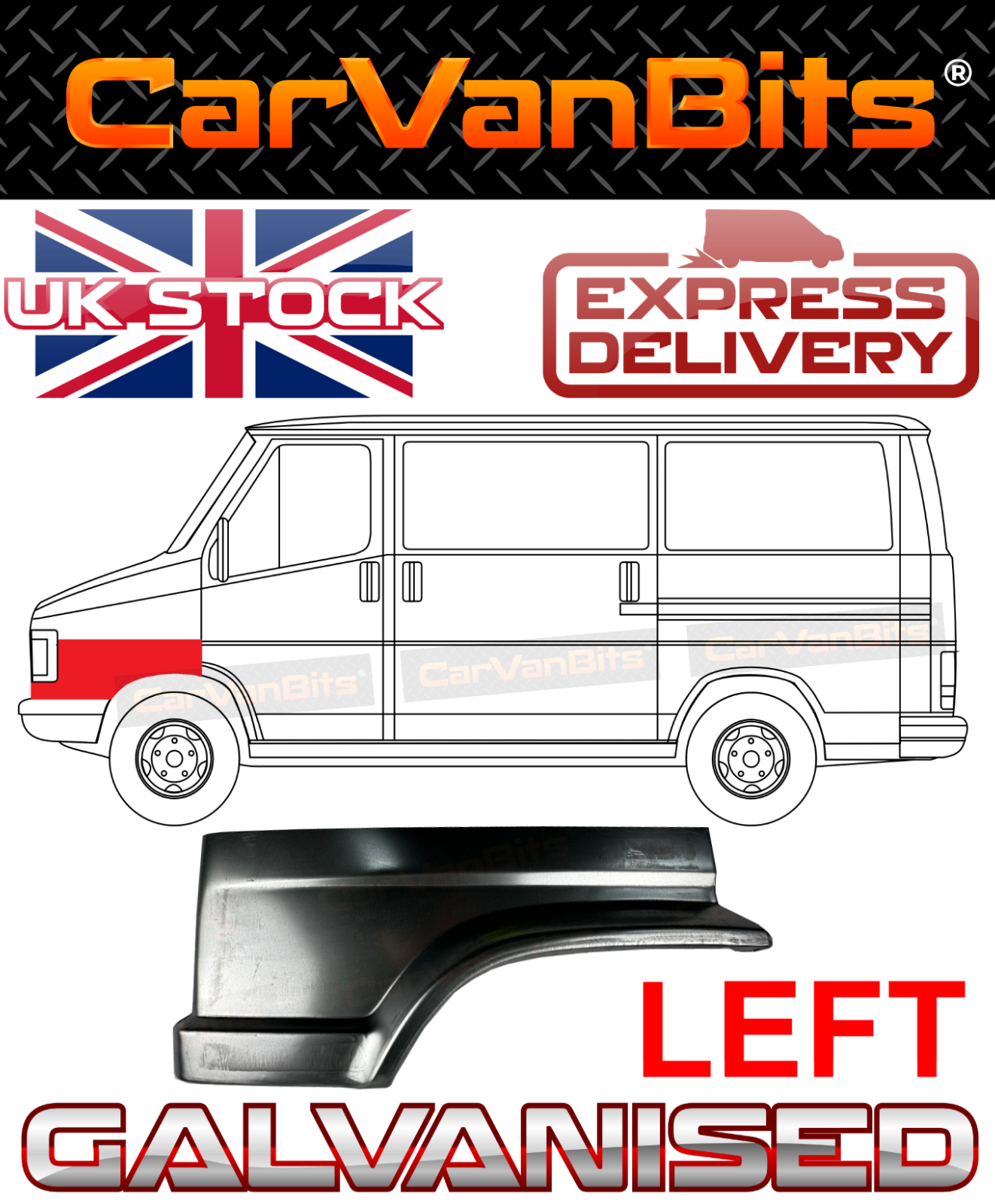 FOR CITROEN C25 PEUGEOT J5 FIAT DUCATO 81-90 FRONT WHEEL ARCH WING REPAIR PANEL