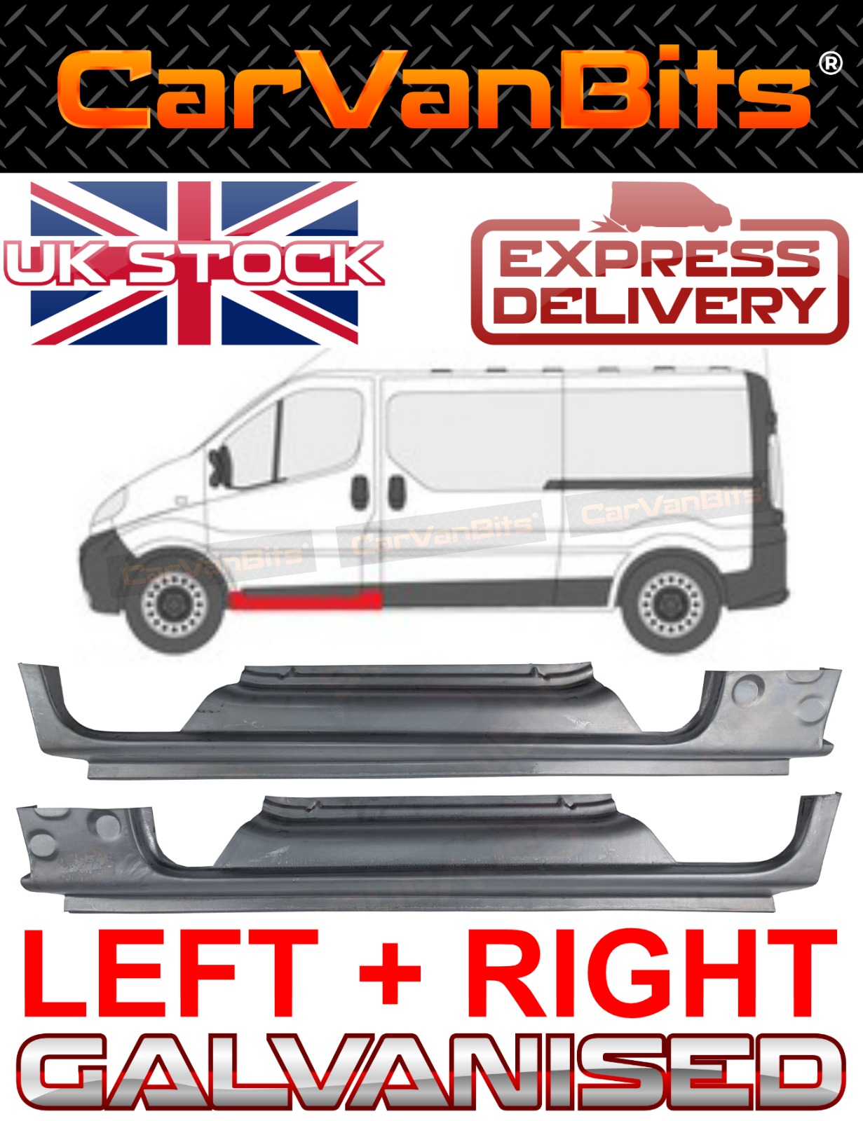 FOR NISSAN PRIMASTAR 2002-2016 UNDER FRONT DOOR SILL REPAIR PANEL LEFT & RIGHT