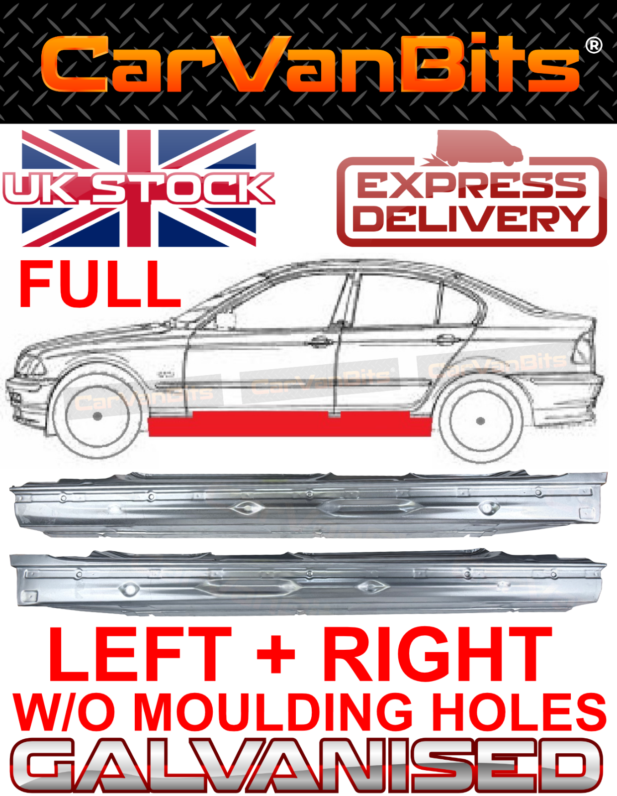 FOR BMW 3 E46 98-05 SALOON ESTATE FULL SILL REPAIR BODY OUTER RUST PANEL PAIR