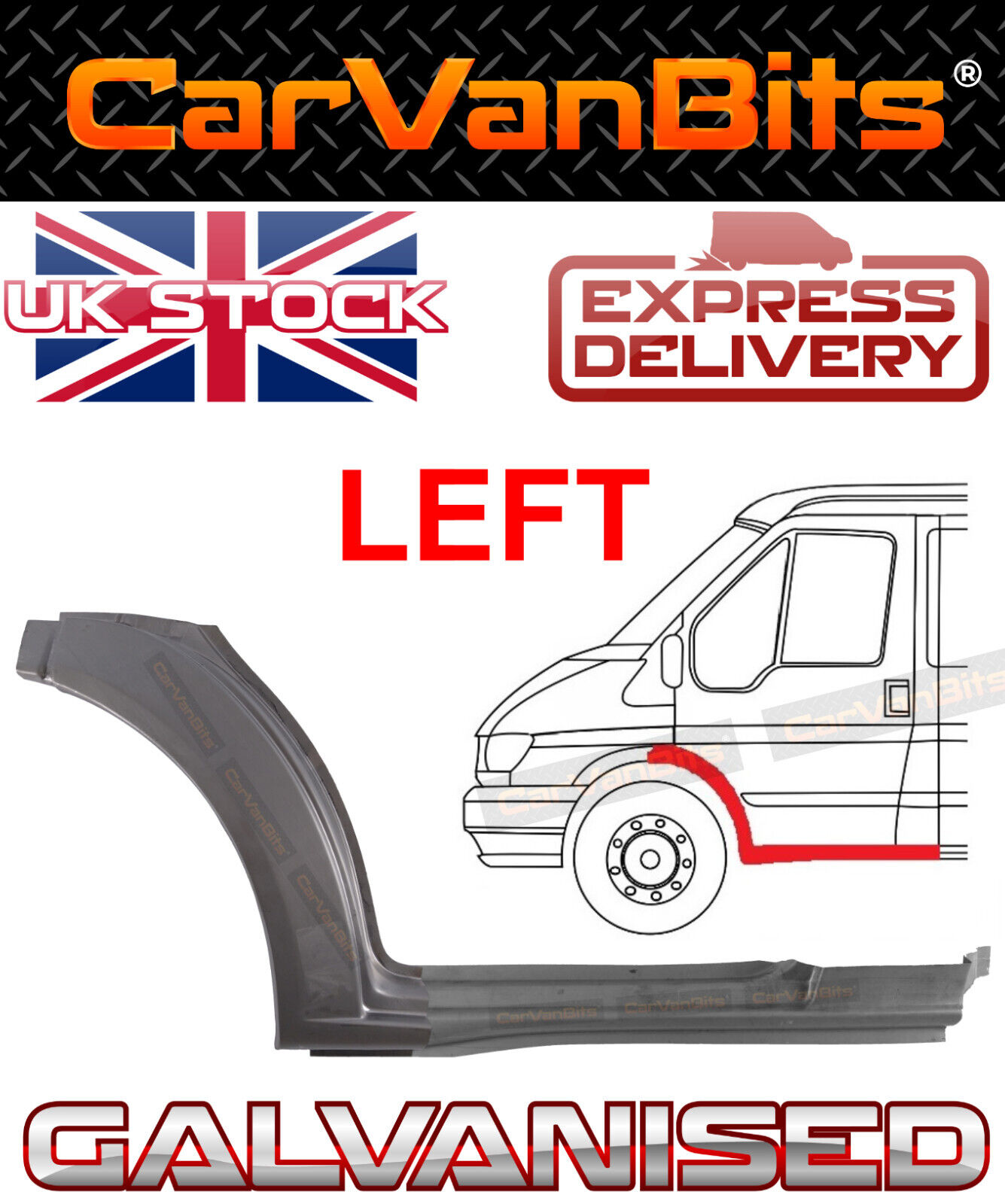 FOR FORD TRANSIT MK6 MK7 00-13 FRONT WHEEL ARCH WING DOOR SILL REPAIR PANEL N/S