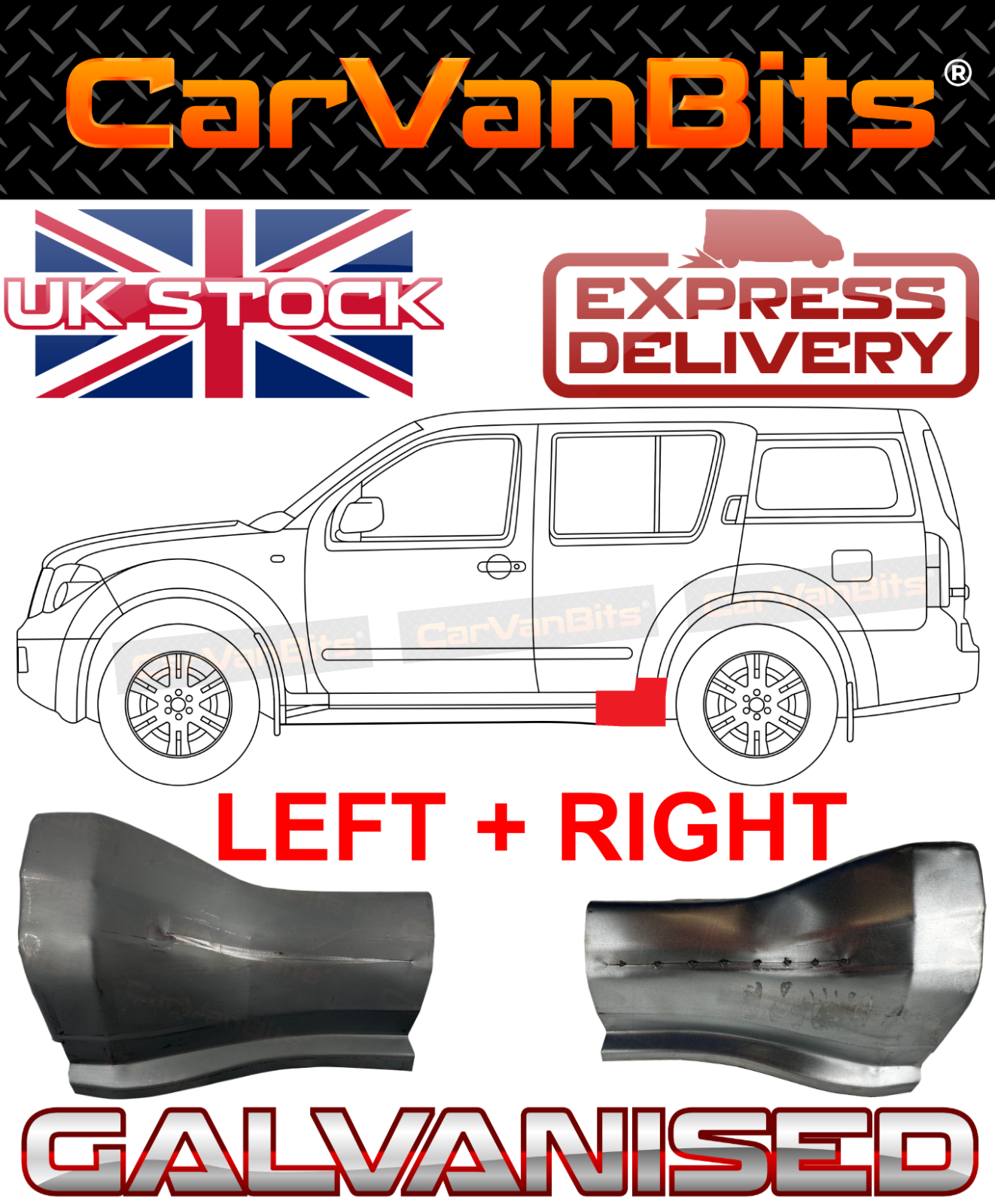 FOR NISSAN NAVARA FRONTIER D40 PATHFINDER R51 05-16 REAR ARCH DOOR REPAIR PANEL
