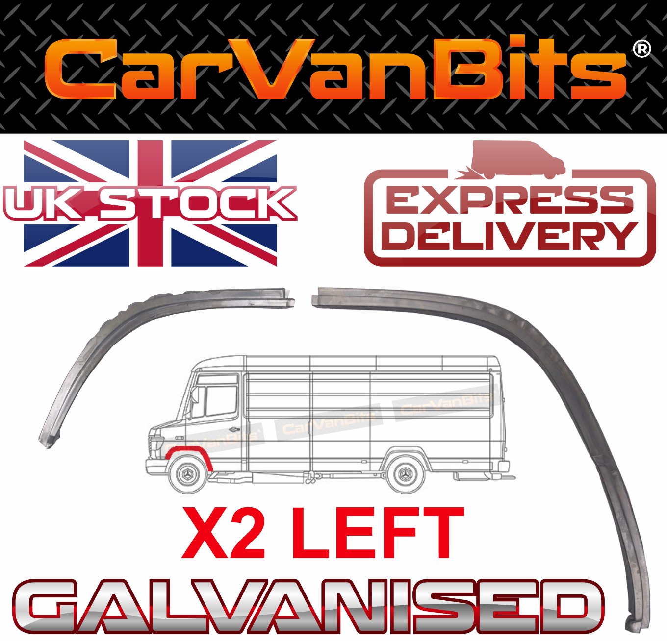 FOR MERCEDES VARIO 96- FRONT WHEEL ARCH REPAIR BODY RUST PANEL WING SILL LEFT X2