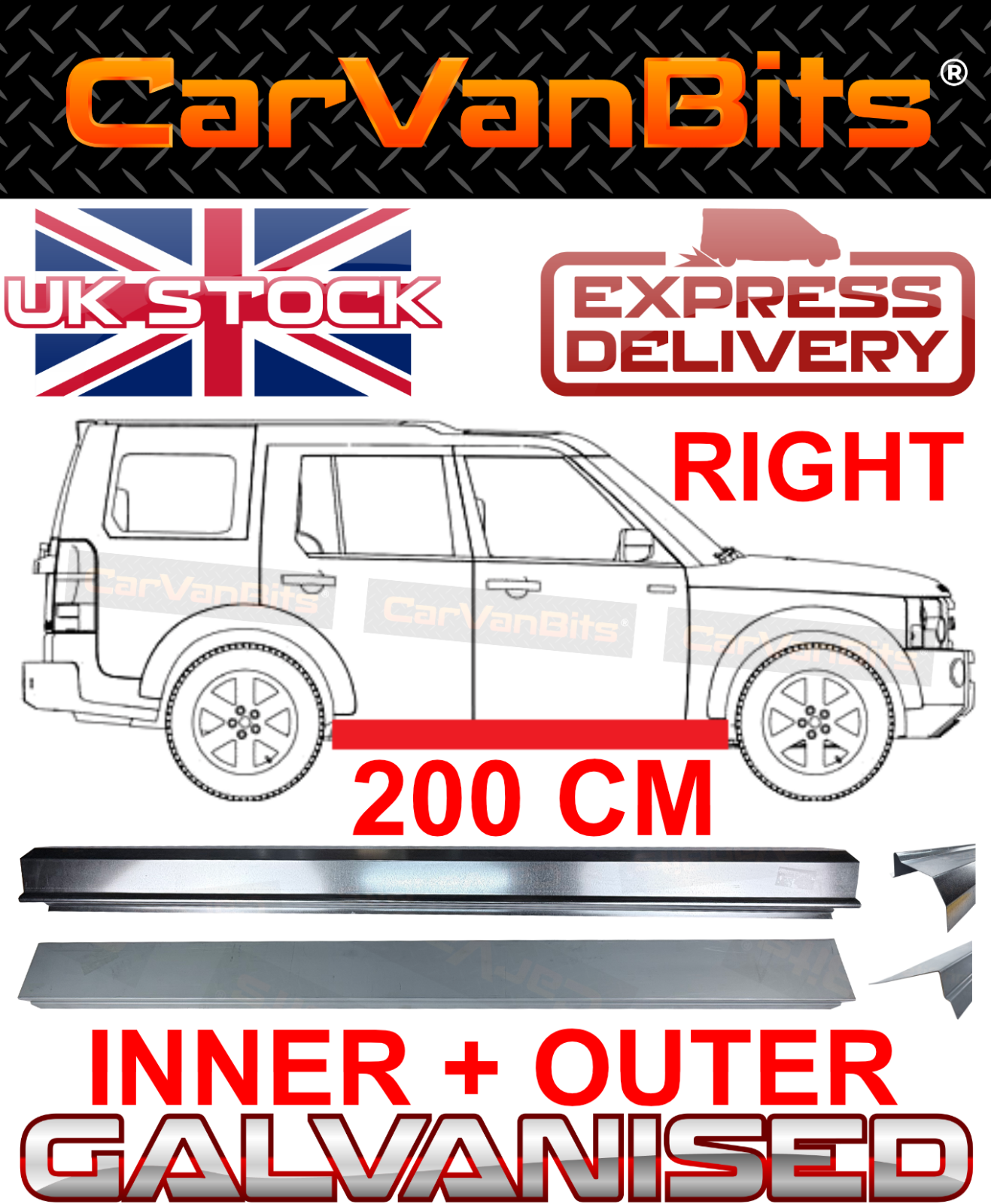 FOR LAND ROVER DISCOVERY TAA 3 2004-2009 SILL REPAIR BODY INNER OUTER PANEL RIGH