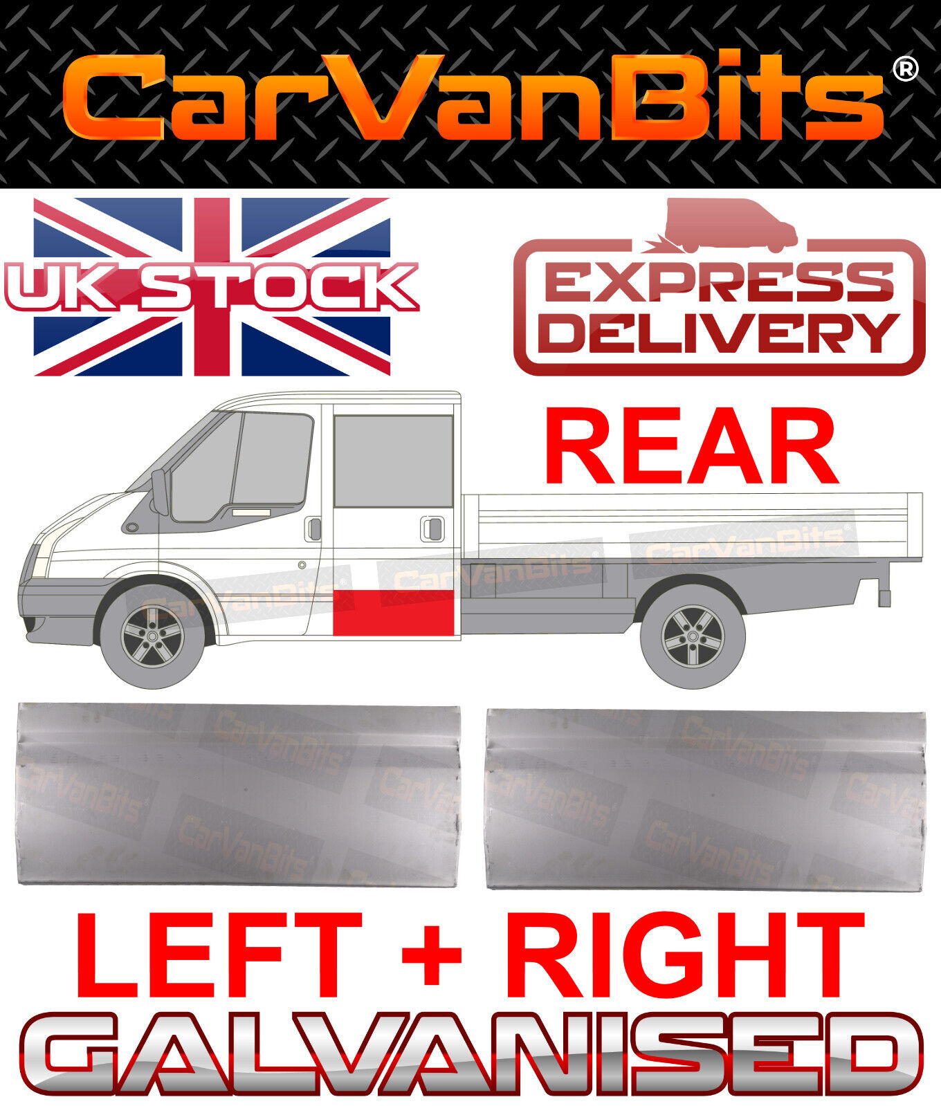 FOR FORD TRANSIT MK6 MK7 00-14 CREW DOUBLE CAB REAR DOOR OUTER BODY REPAIR PANEL