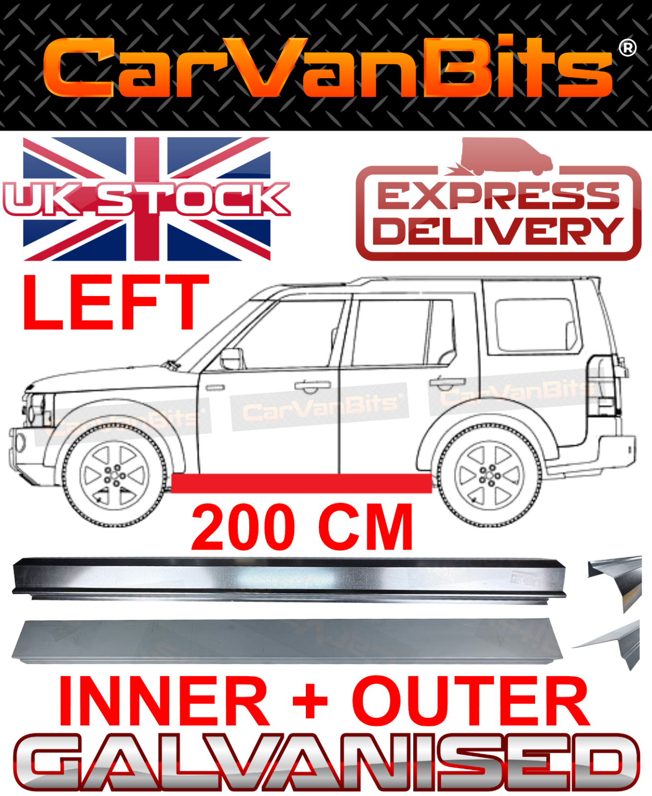 FOR LAND ROVER DISCOVERY TAA 3 2004-2009 SILL REPAIR BODY INNER OUTER PANEL LEFT