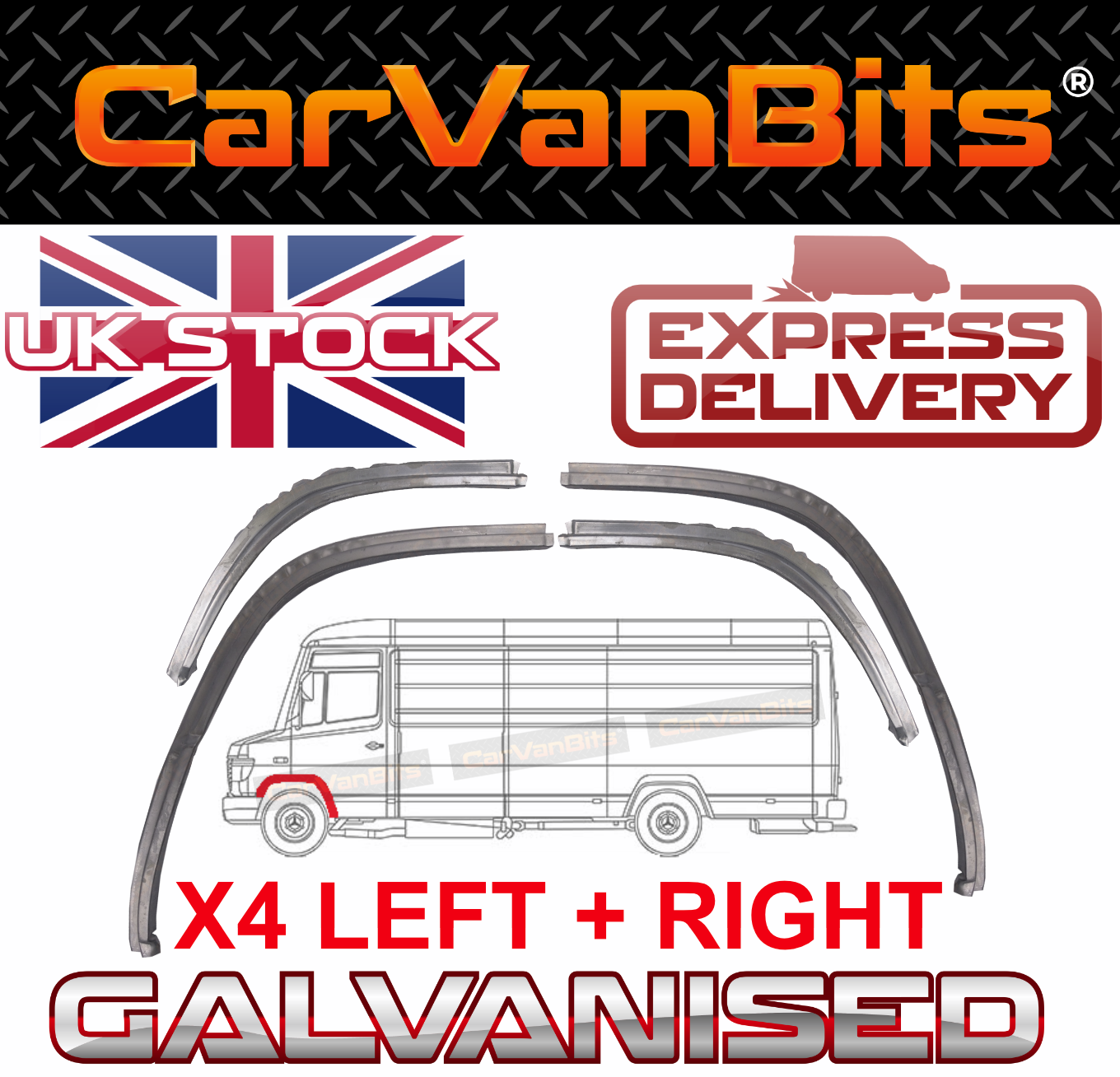 FOR MERCEDES VARIO 96- FRONT WHEEL ARCH REPAIR BODY RUST PANEL WING SILL X4 SET