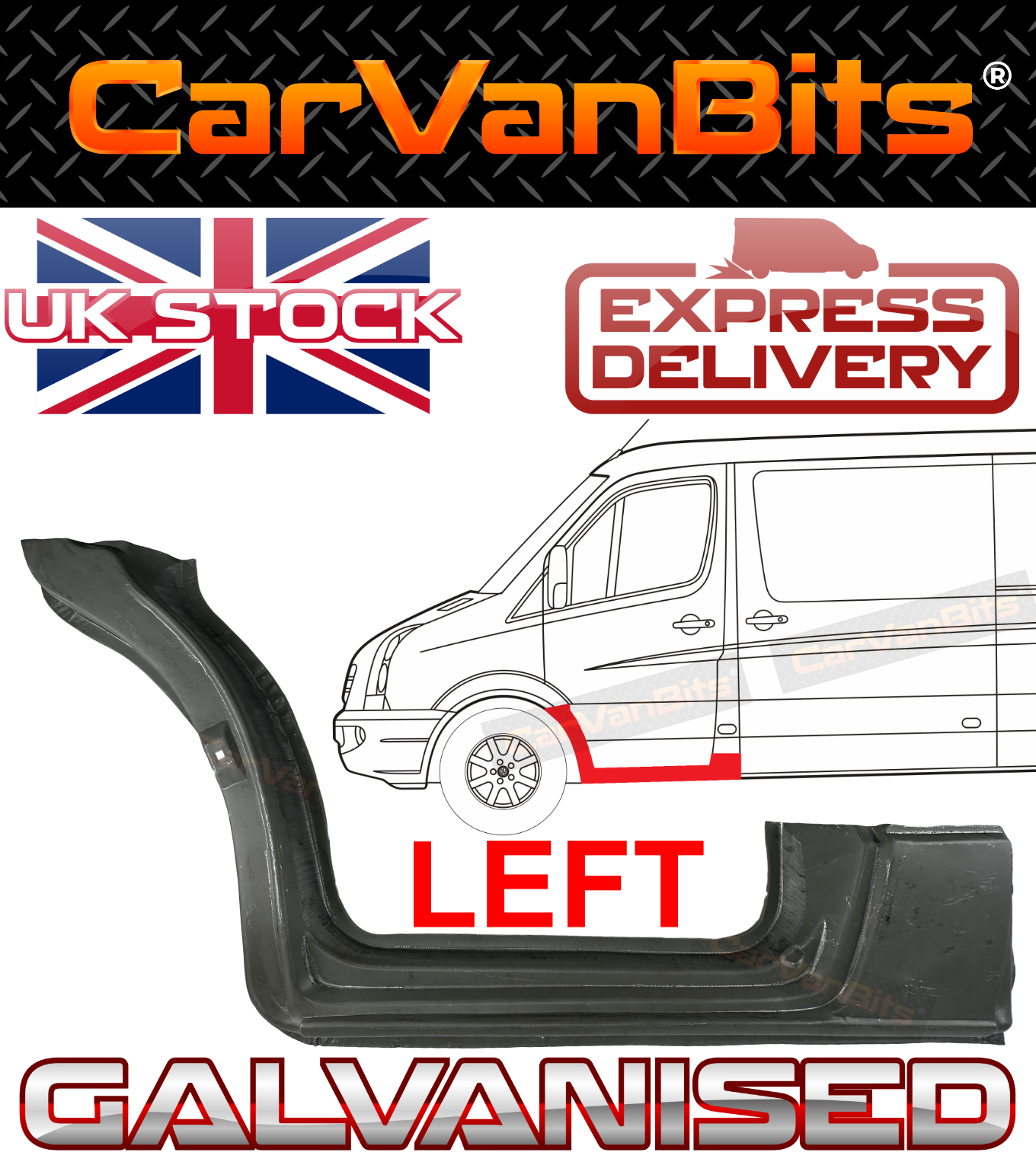 FOR VW CRAFTER 2E MK1 05-17 PANEL VAN UNDER FRONT DOOR SILL ARCH REPAIR PANEL NS