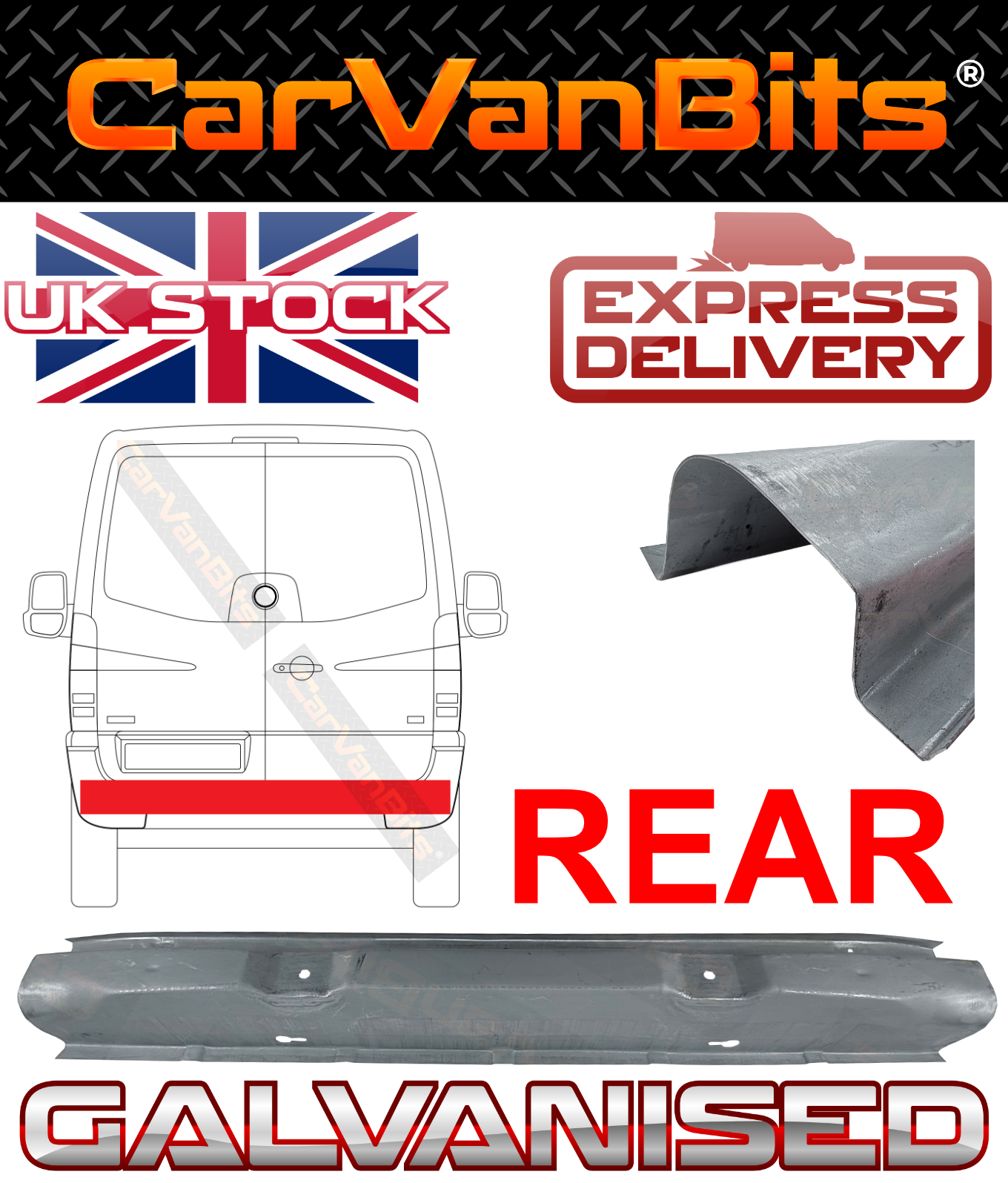 FOR MERCEDES SPRINTER 6-18 W906 UNDER REAR BUMPER REINFORCEMENT REPAIR PANEL BAR