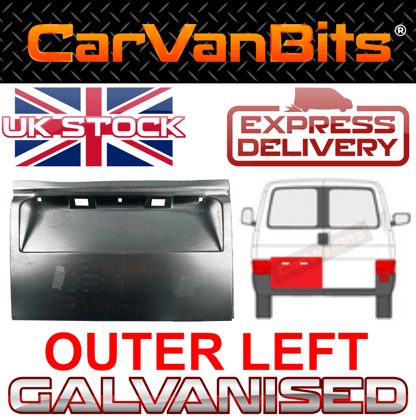 FOR VW T4 TRANSPORTER 90-03 REAR BARN DOOR REPAIR PANEL OUTER LEFT