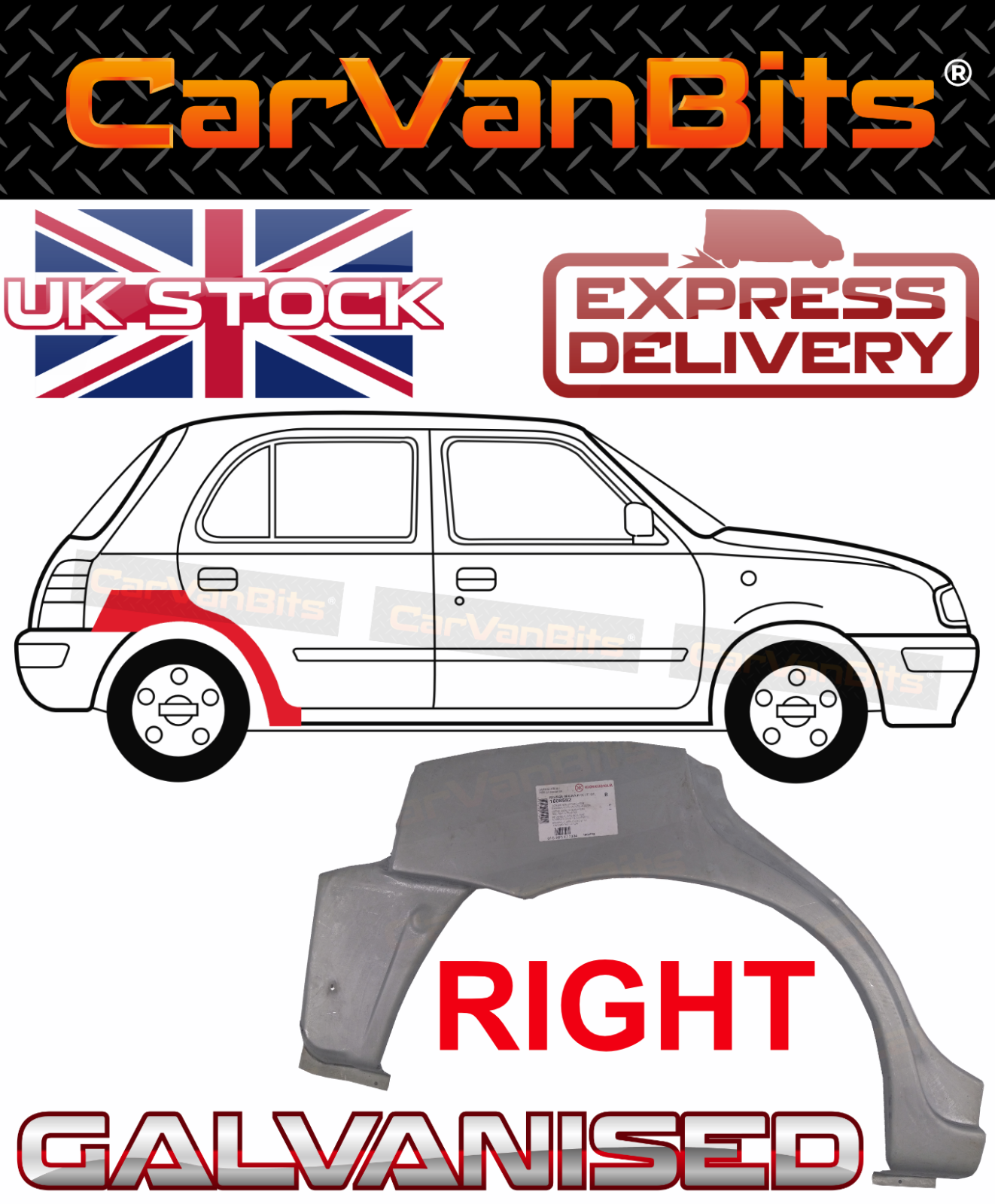 FOR NISSAN MICRA K11 5 DOOR 92-03 REAR WHEEL ARCH REPAIR BODY RUST PANEL RIGHT