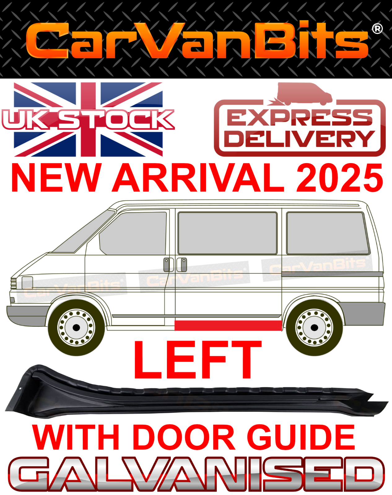 FOR VW TRANSPORTER T4 90-03 UNDER SIDE SLIDING DOOR SILL REPAIR DOORSTEP PANEL