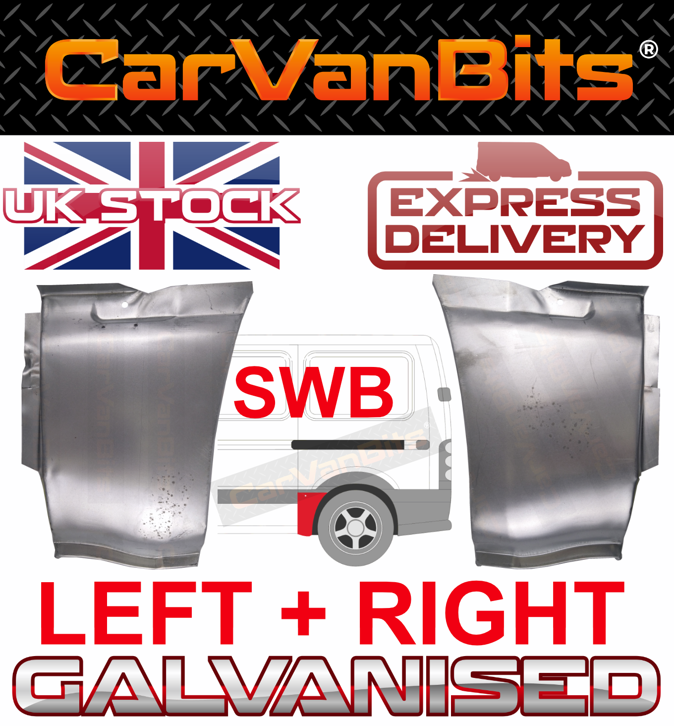 FOR RENAULT MASTER 1998-2010 REAR WHEEL ARCH REPAIR SIDE BODY SILL PANEL X2