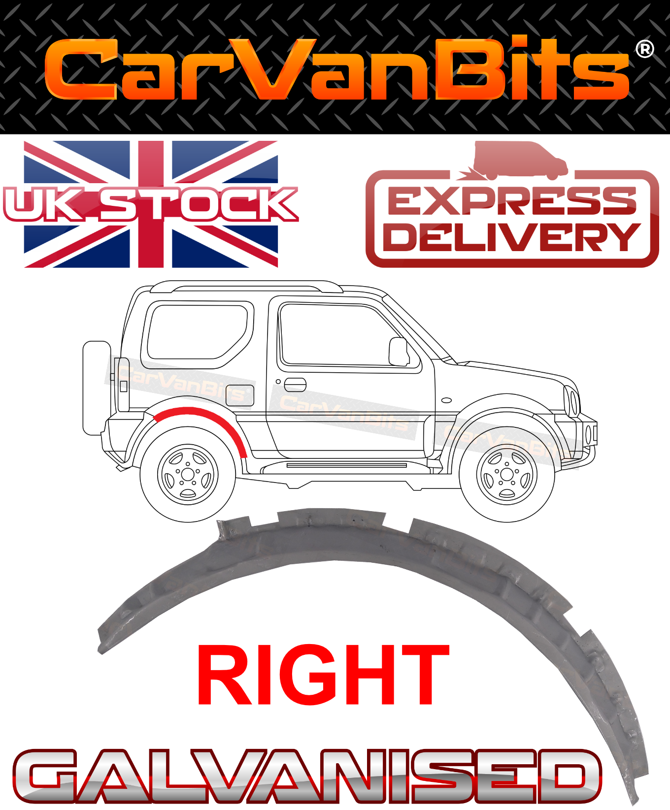 FOR SUZUKI JIMNY 98-18 REAR WHEEL ARCH WING HOLDER COVER REPAIR PANEL RIGHT