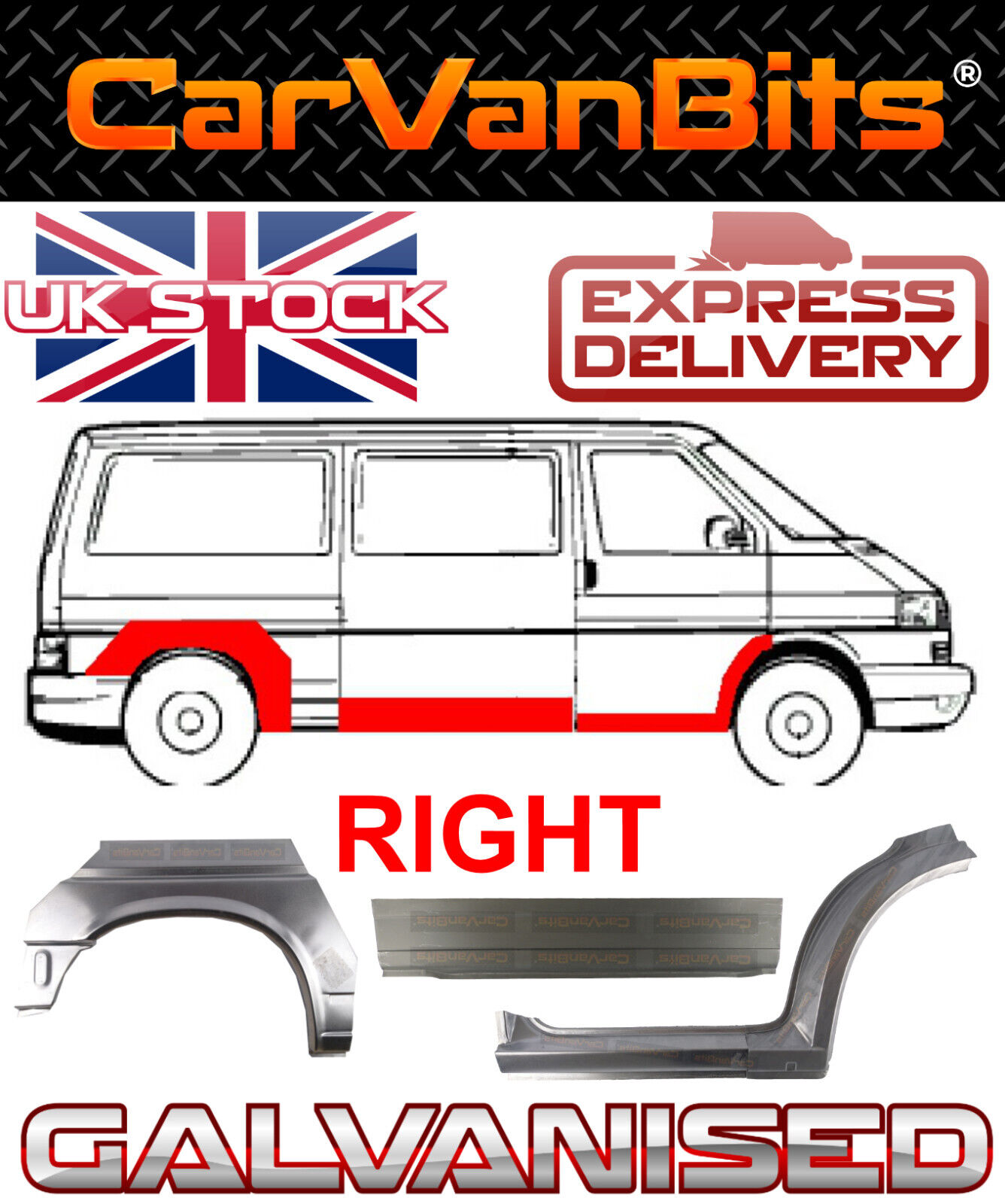 FOR VW TRANSPORTER T4 LWB 90-03 OUTER REPAIR BODY PANEL DOORSTEP SILL WING RIGHT