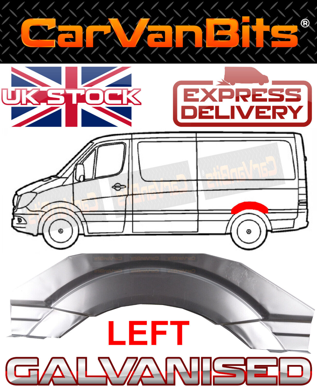 FOR SPRINTER VW CRAFTER 2E MK1 06-18 REAR WHEEL ARCH REPAIR BODY OUTER PANEL LOW