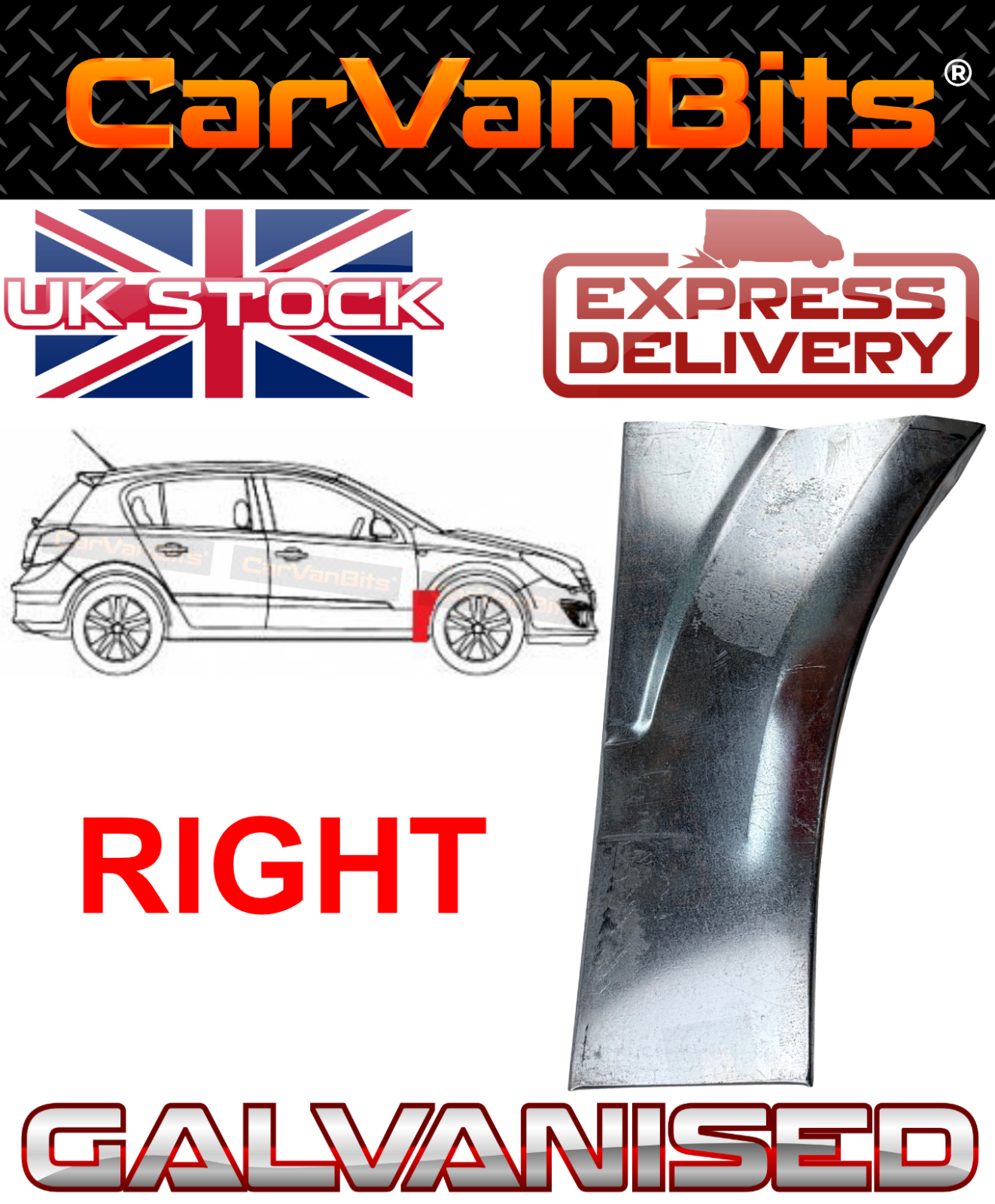 FOR VAUXHALL ASTRA H 2003-2012 FRONT WHEEL ARCH LOWER FENDER WING REPAIR PANEL R