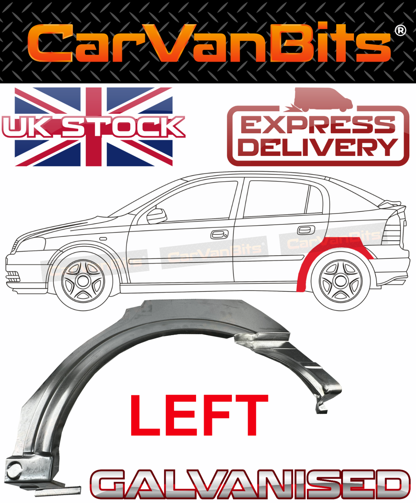 FOR VAUXHALL ASTRA G 98-09 SALOON REAR WHEEL ARCH REPAIR BODY OUTER PANEL LEFT