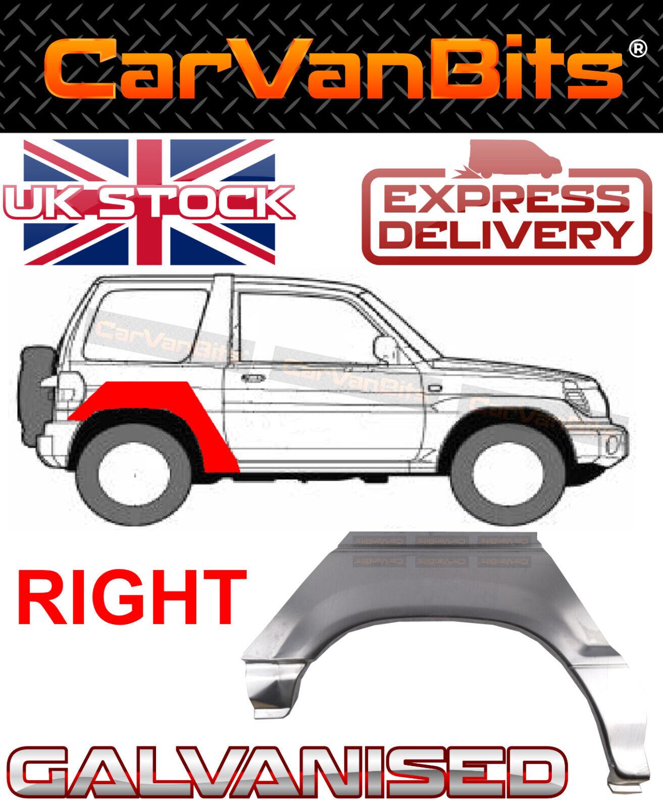FOR MITSUBISHI PAJERO MONTERO MK2 90-00 3 DOOR REAR WHEEL ARCH REPAIR BODY PANEL