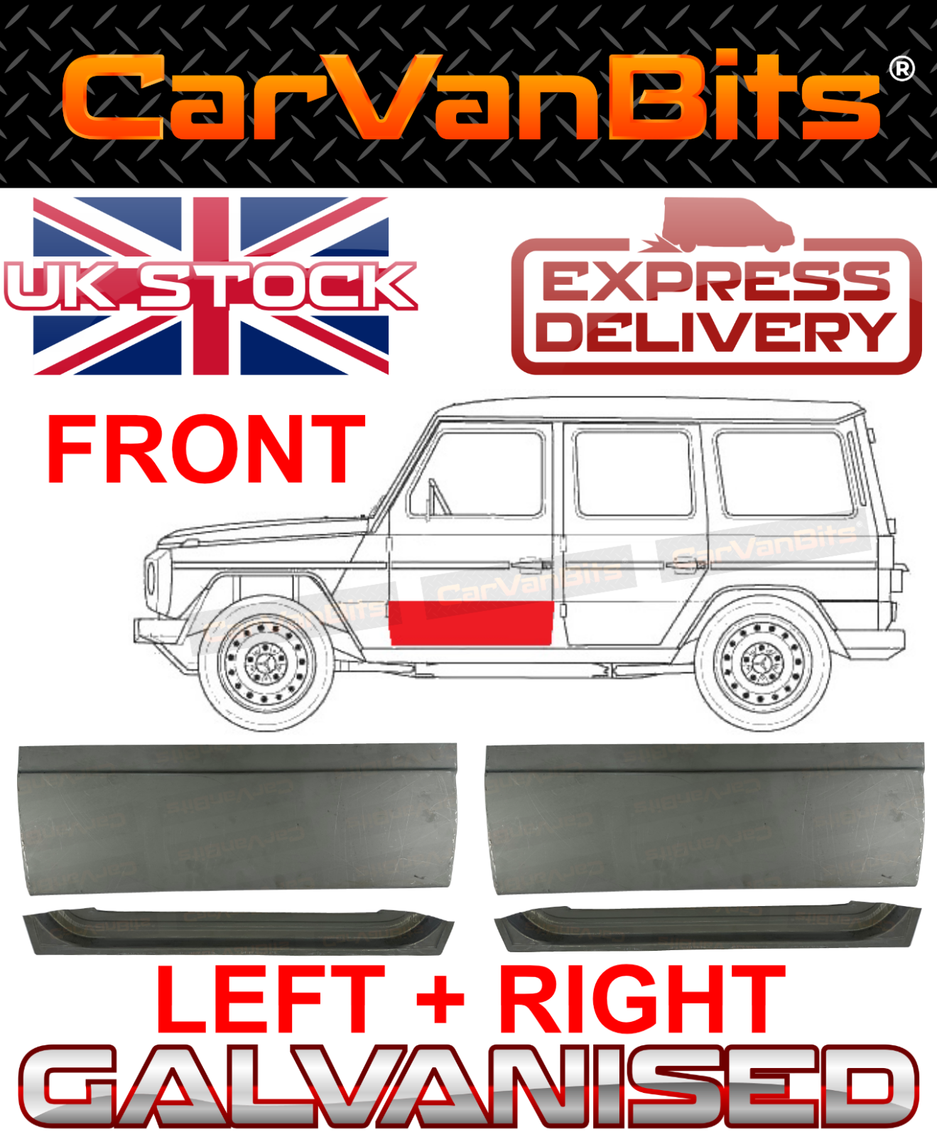FOR MERCEDES G CLASS W460 W461 W463 79-18 5D FRONT DOOR SILL REPAIR PANEL X4 SET