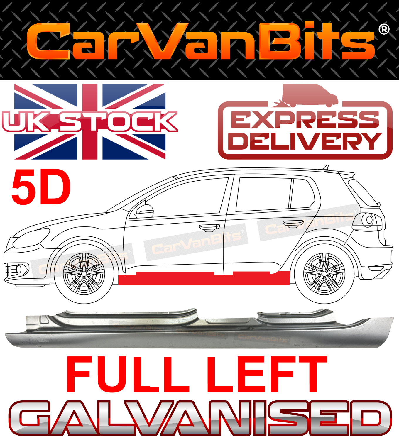 FOR VW GOLF 6 VI MK6 5K 08-16 FULL SILL REPAIR BODY RUST OUTER PANEL LEFT