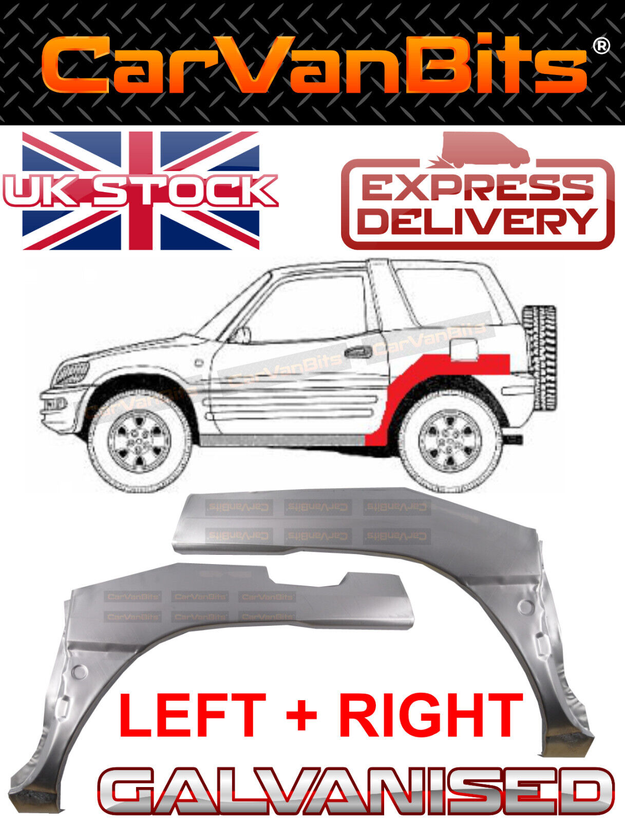 FOR TOYOTA RAV4 RAV-4 94-00 3 DOOR REAR WHEEL ARCH REPAIR BODY RUST PANEL WING 