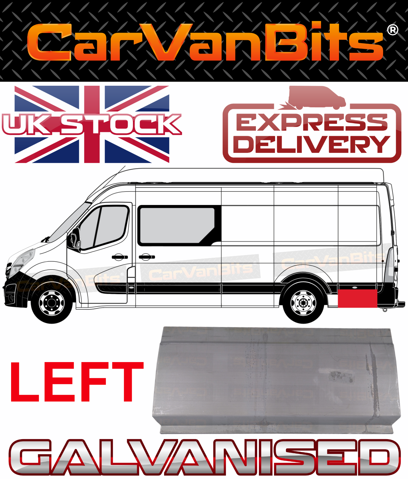 FOR RENAULT MASTER MOVANO NV400 10-20 L4 BEHIND REAR ARCH WING REPAIR PANEL LEFT