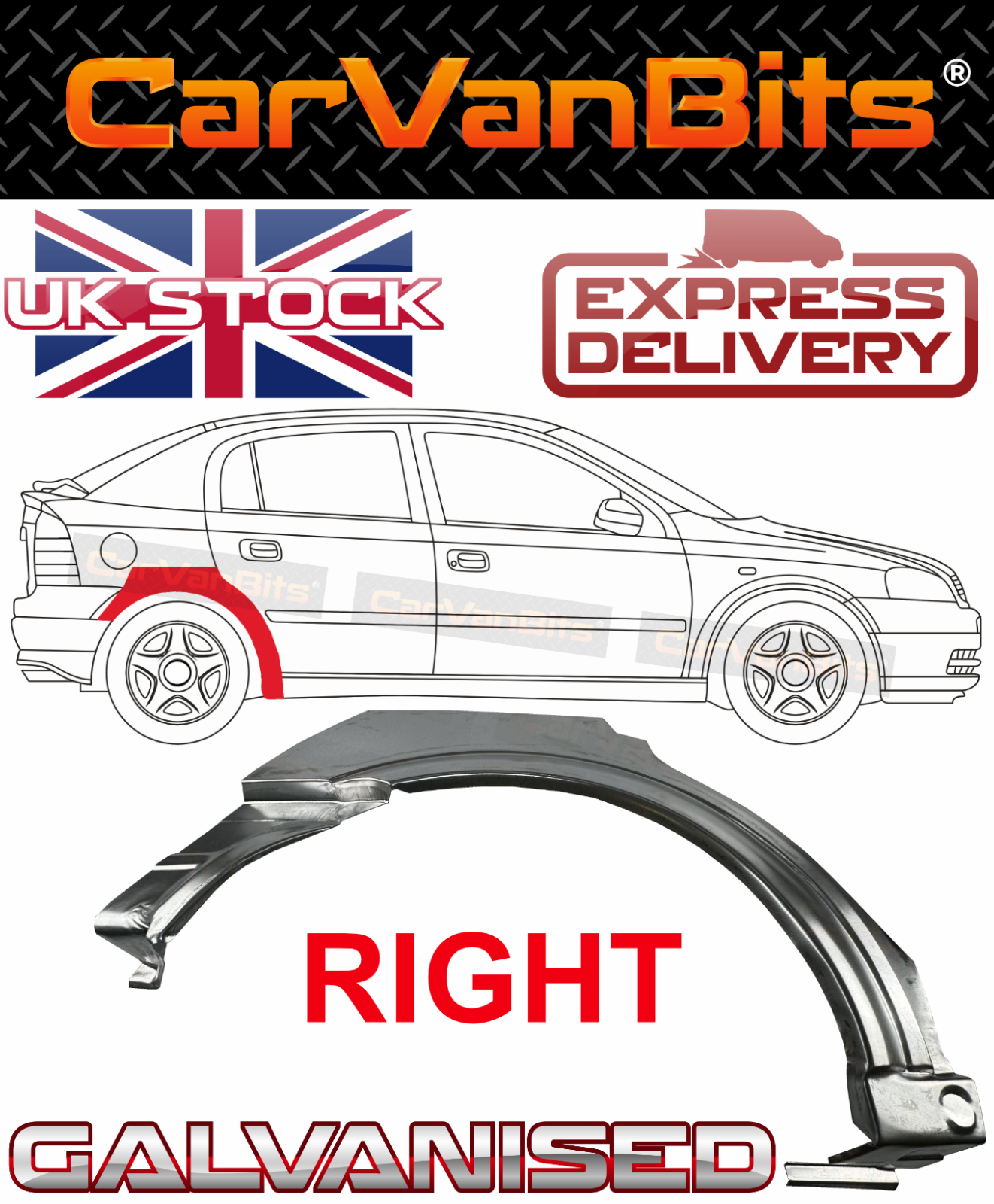 FOR VAUXHALL ASTRA G 98-09 SALOON REAR WHEEL ARCH REPAIR BODY OUTER PANEL RIGHT