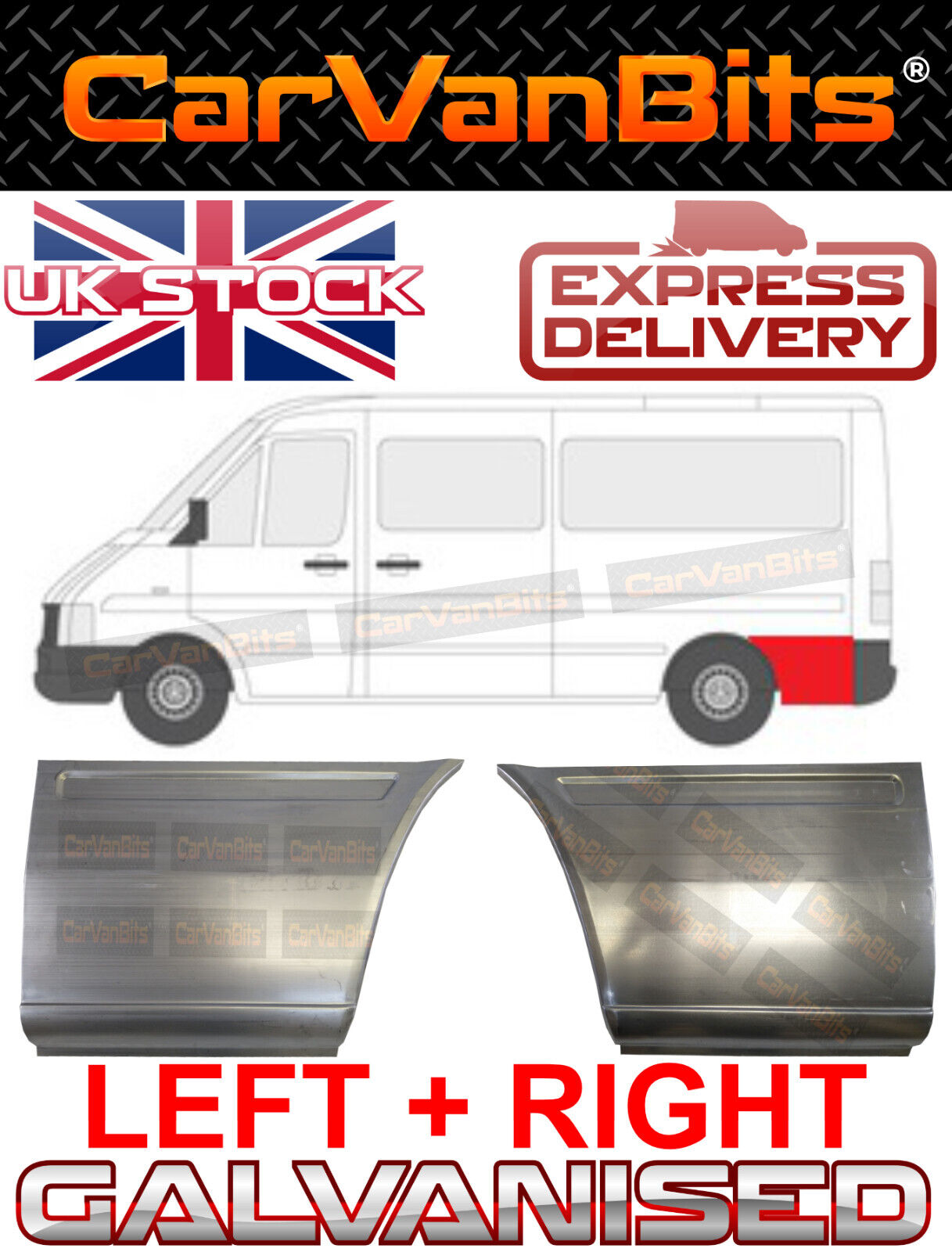 FOR SPRINTER VW LT 95-06 MWB BEHIND REAR WHEEL ARCH REPAIR BODY RUST PANEL HIGH