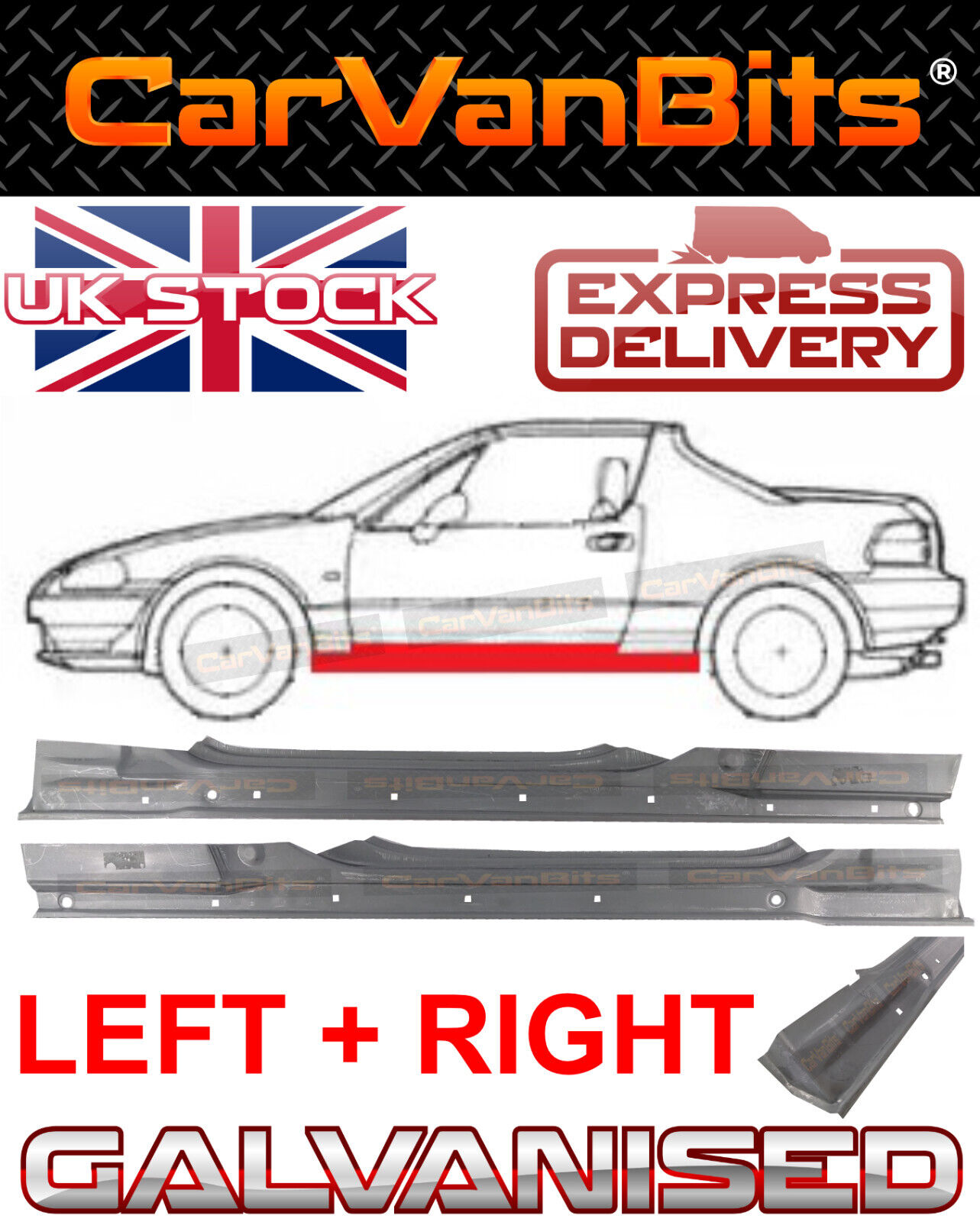 FOR HONDA CIVIC CRX III DEL SOL 92-98 FULL SILL REPAIR BODY RUST PANEL PAIR