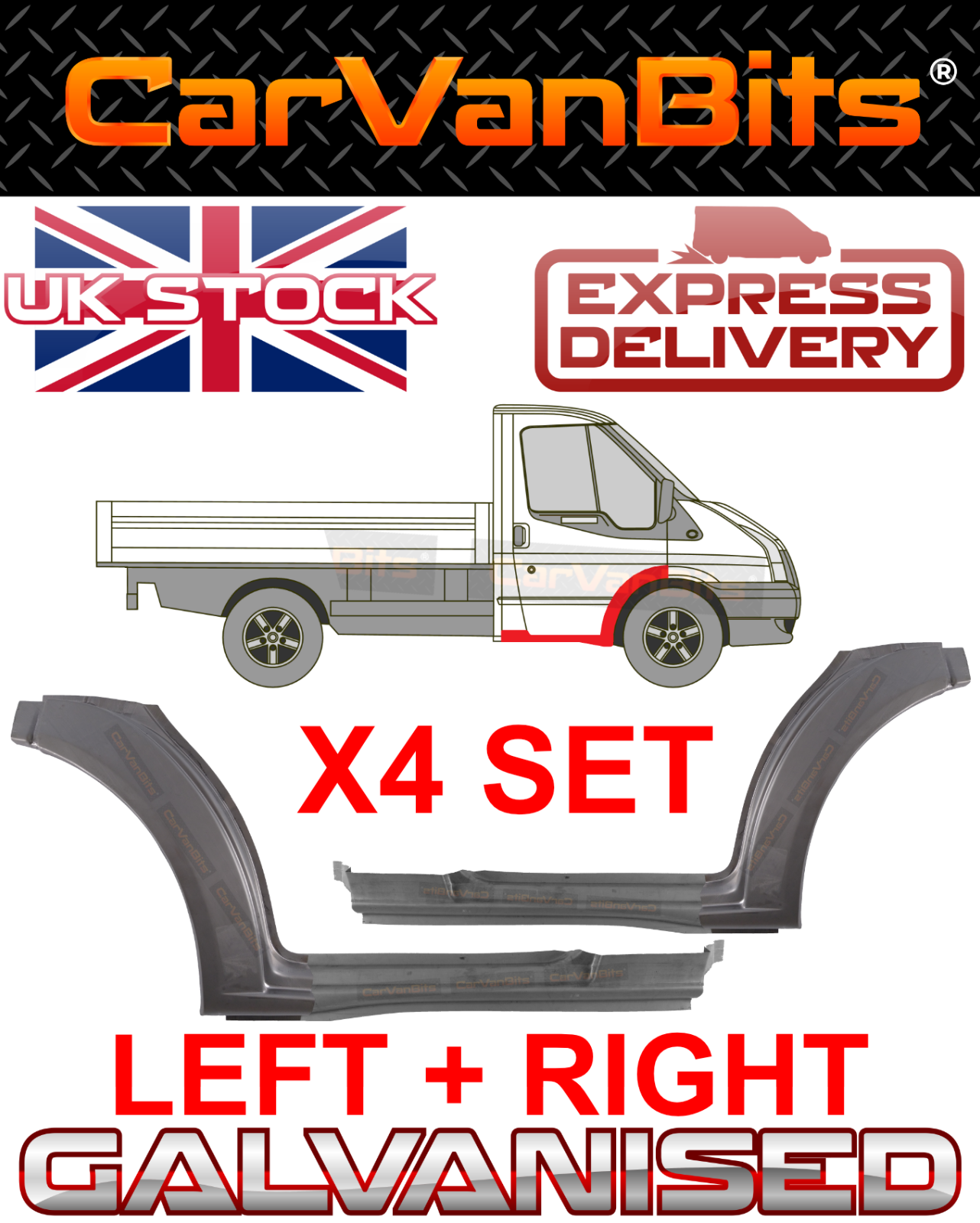 FOR FORD TRANSIT MK6 MK7 DROPSIDE VAN FRONT DOOR WHEEL ARCH SILL REPAIR PANEL