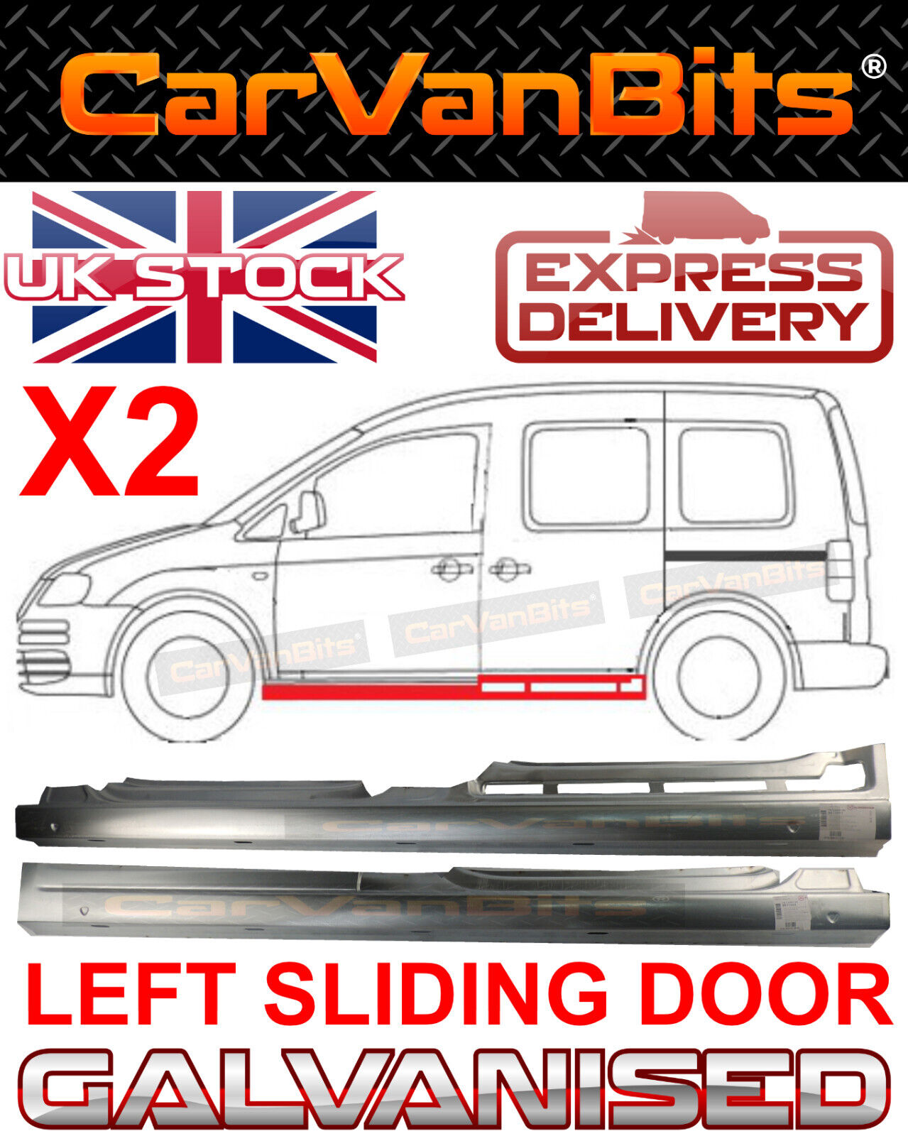FOR VW CADDY III 2K MK3 04-10 FULL SILL REPAIR BODY PANEL WITH SLIDING DOOR L