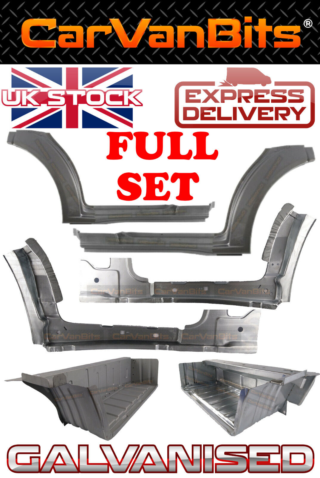 FOR TRANSIT MK6 MK7 00-14 FRONT DOOR INNER OUTER SILL DOORSTEP WHEEL ARCH SET