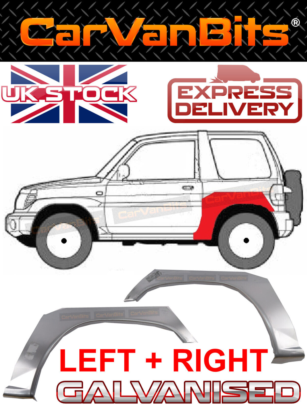 FOR MITSUBISHI PAJERO PININ 98-07 3D REAR WHEEL ARCH WING REPAIR BODY PANEL PAIR