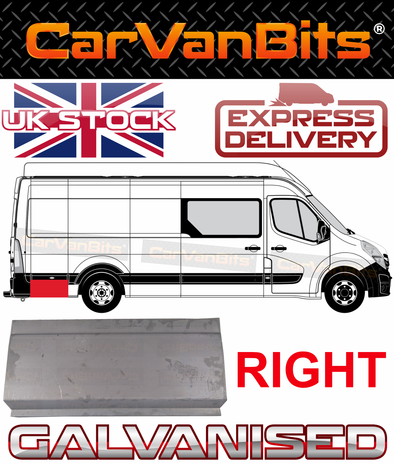 FOR RENAULT MASTER MOVANO NV400 10-20 L4 BEHIND REAR ARCH WING REPAIR PANEL RIGH