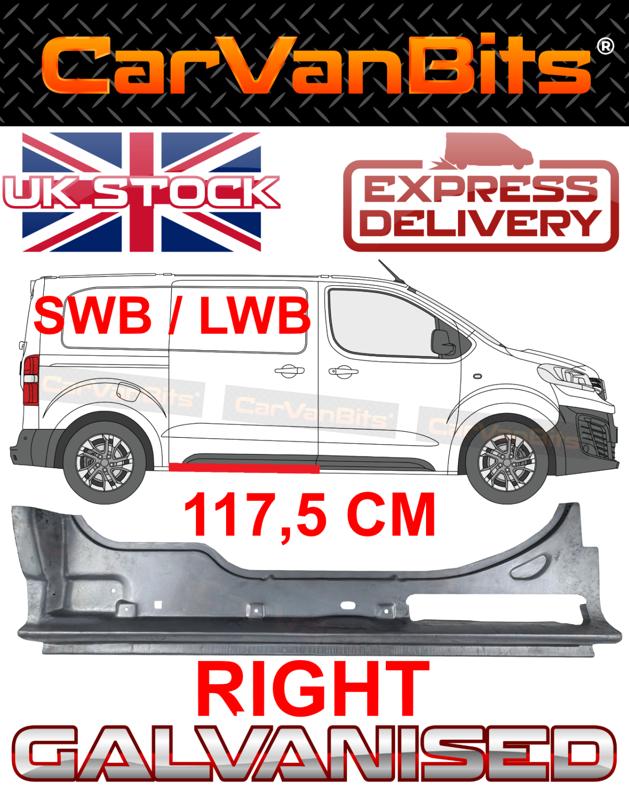 FOR RENAULT TRAFIC 2001- UNDER SIDE SLIDING DOOR REPAIR PANEL SILL RIGHT