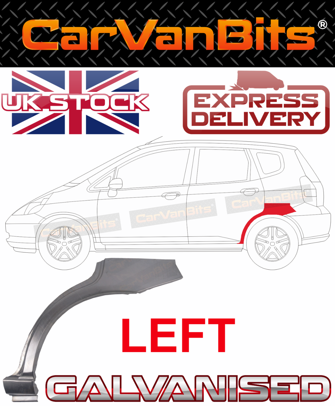 FOR HONDA JAZZ /  FIT 4D 02-08 GD REAR WHEEL ARCH WING REPAIR BODY PANEL LEFT
