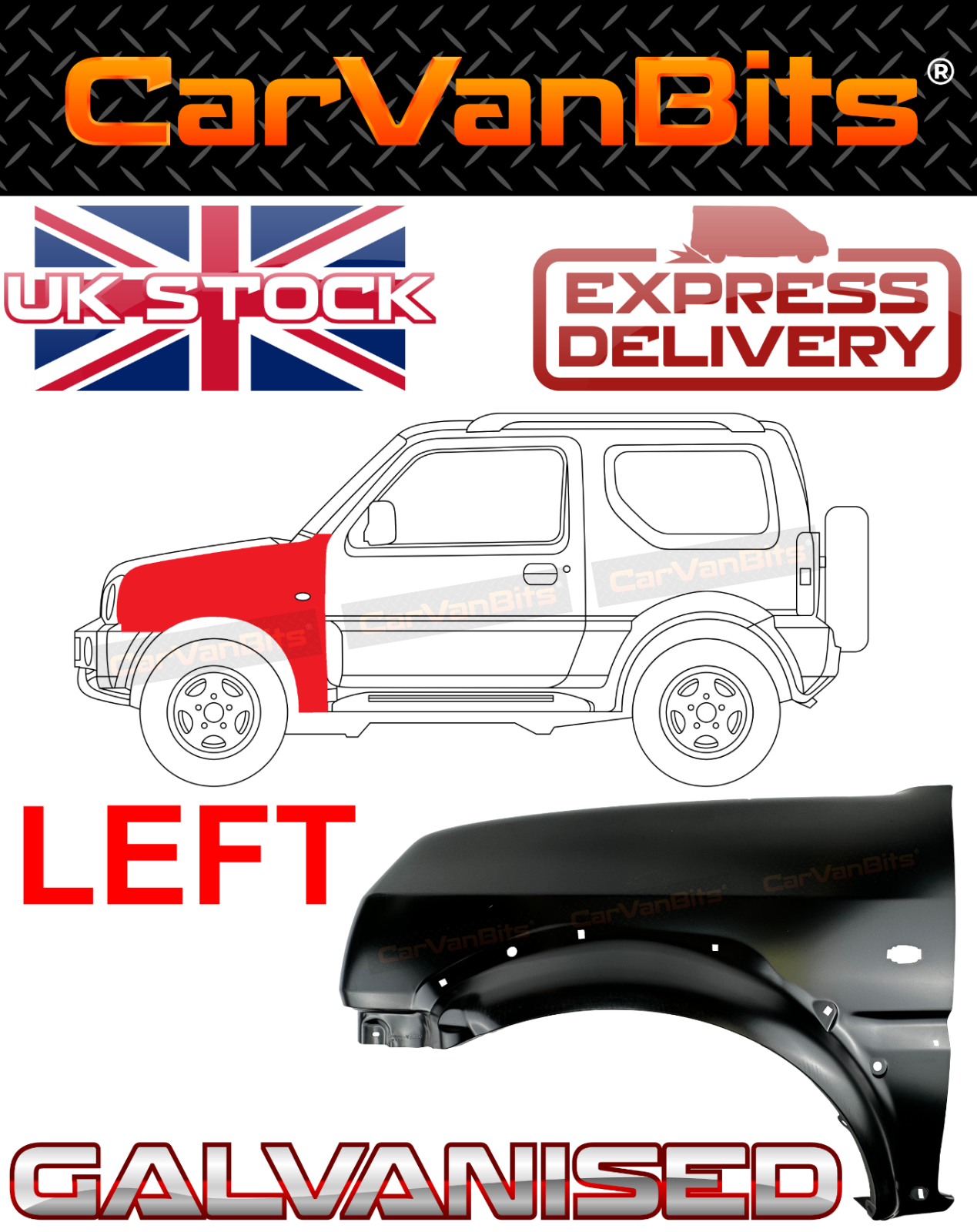 FOR SUZUKI JIMNY FJ 12-18 FRONT WHEEL ARCH WING FENDER REPAIR BODY PANEL LEFT