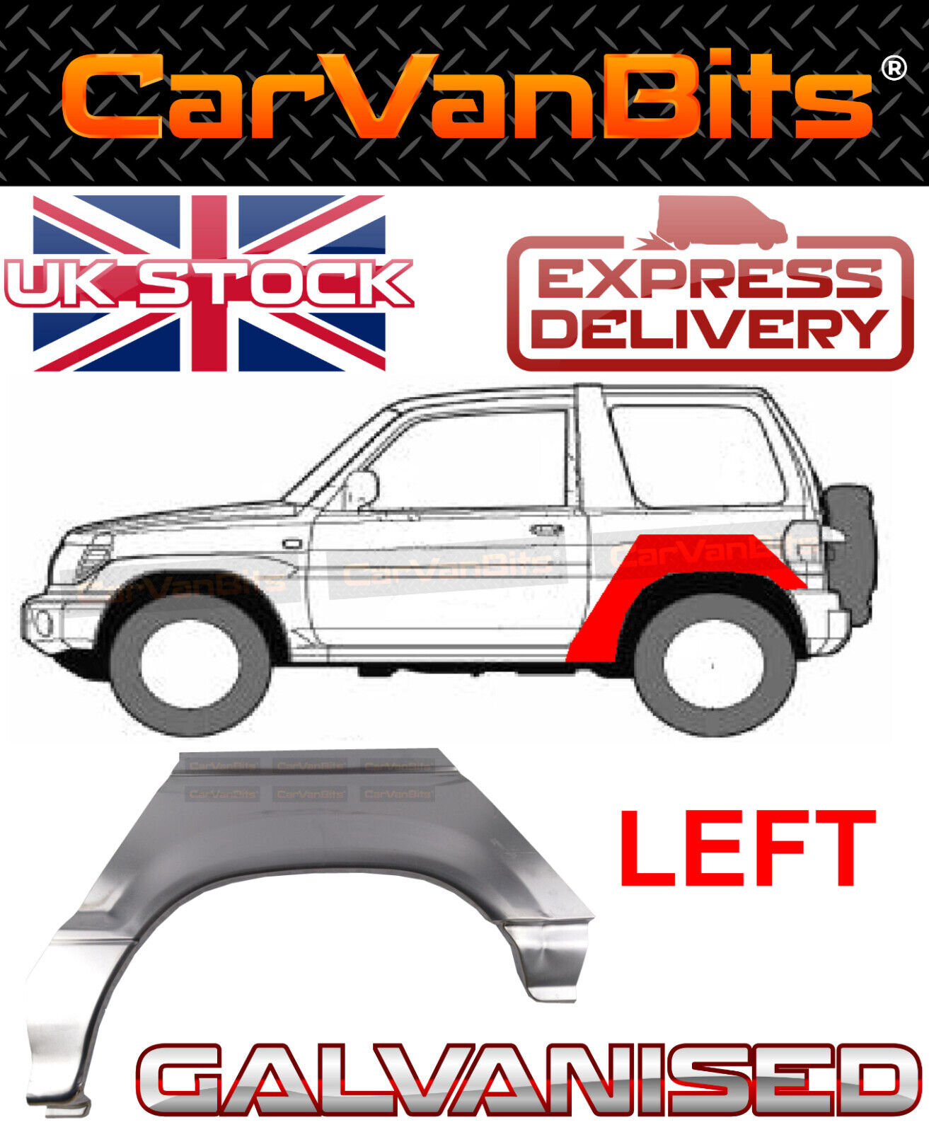 FOR MITSUBISHI PAJERO MONTERO MK2 90-00 3 DOOR REAR WHEEL ARCH REPAIR BODY PANEL